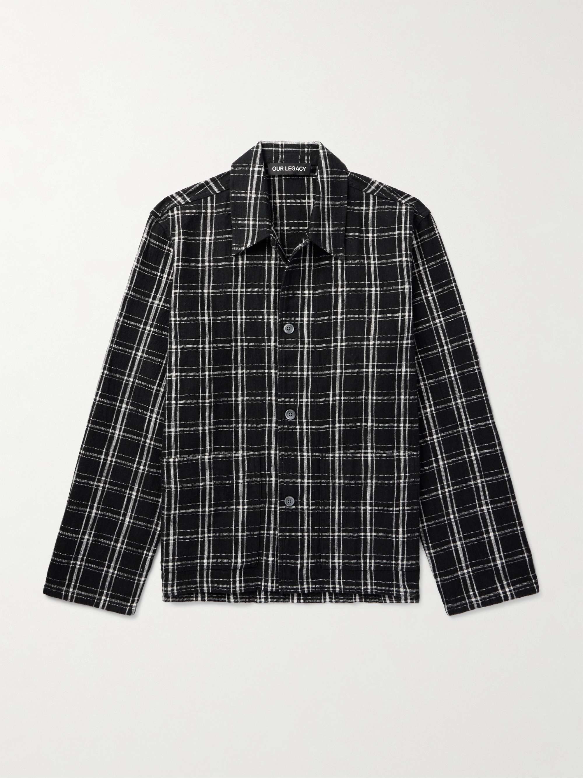 Haven Checked Cotton-Flannel Overshirt view