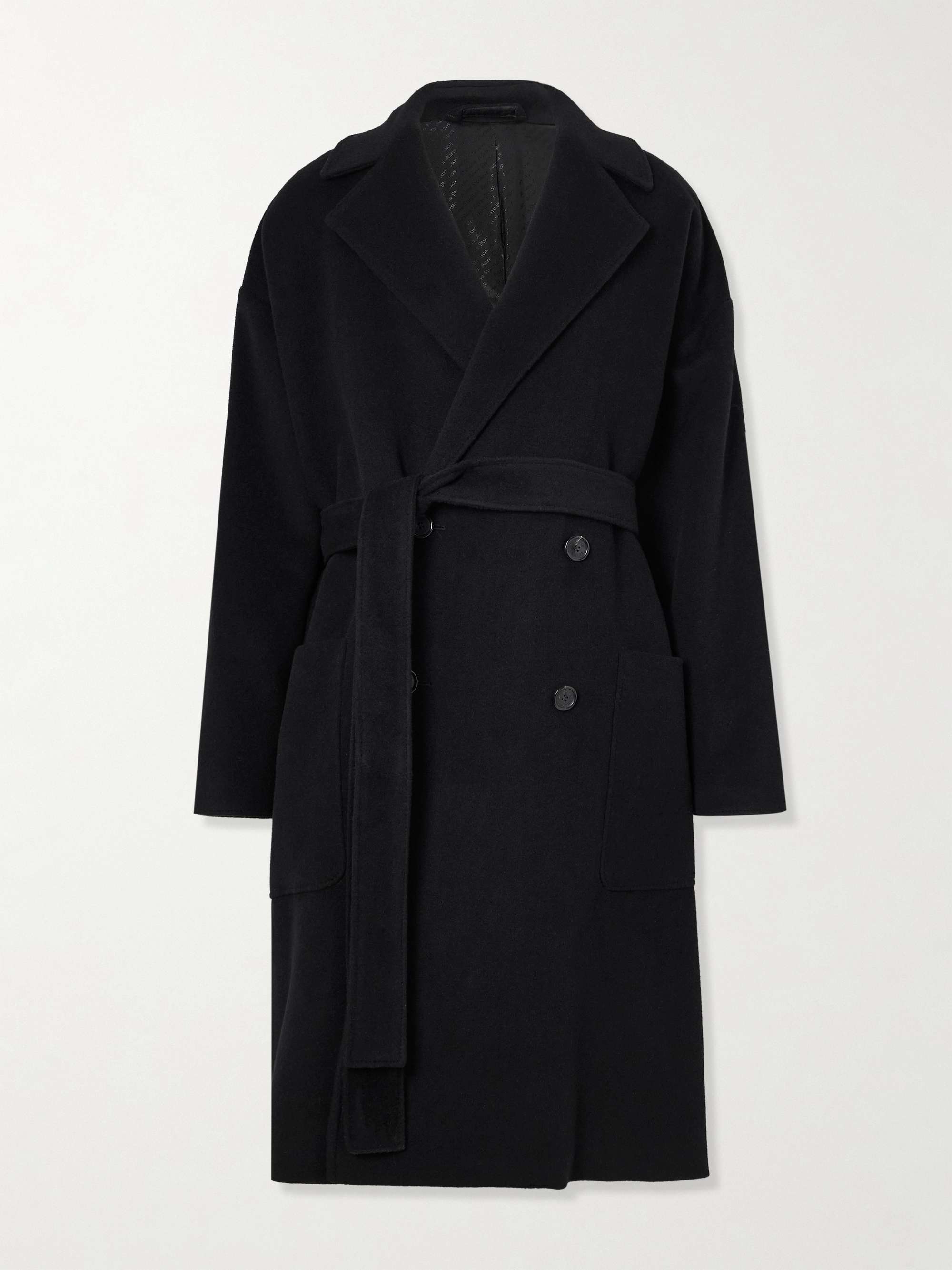 Owarna Double-Breasted Belted Wool Coat view