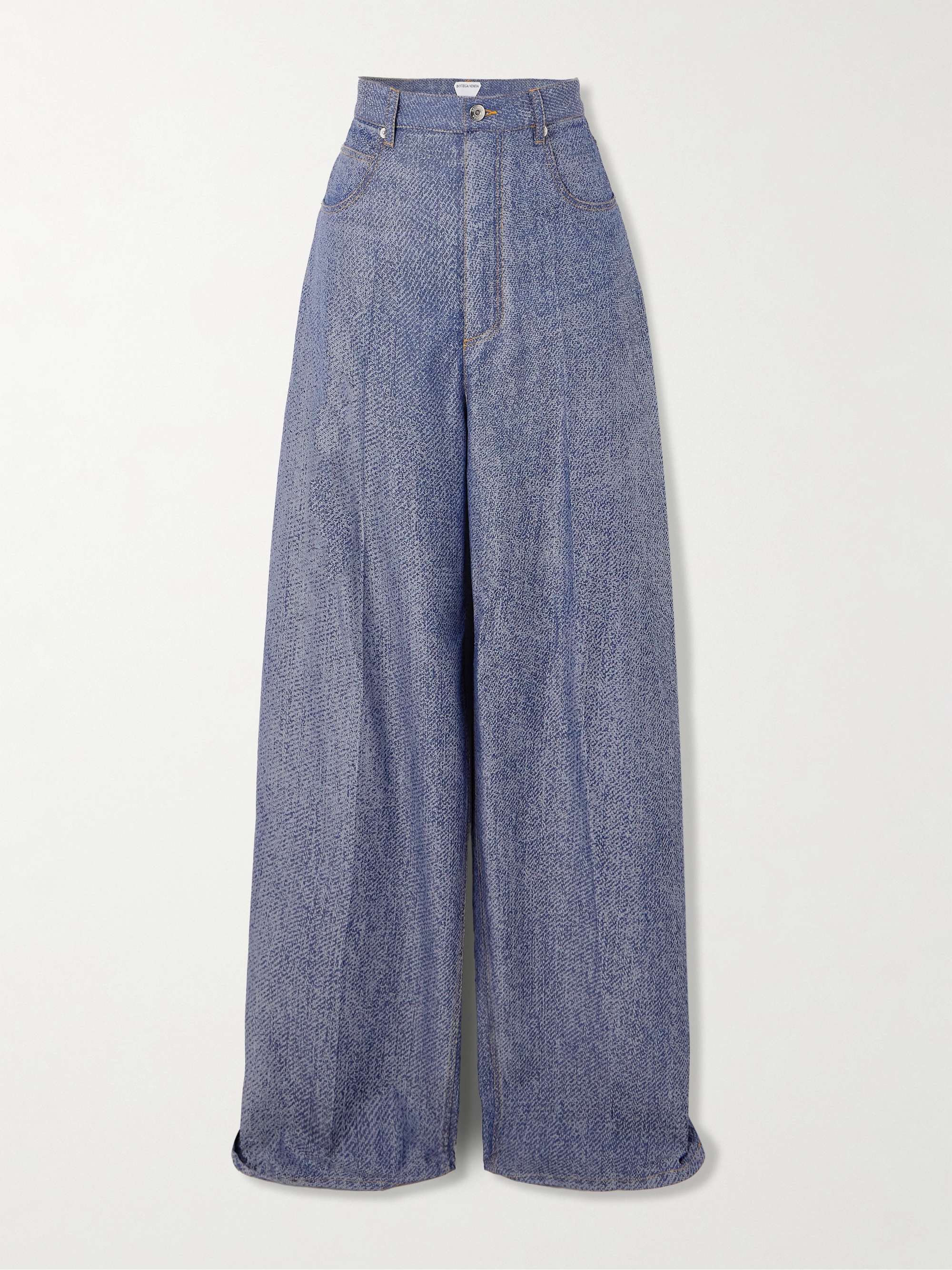 Wool and cotton-blend twill wide-leg pants view