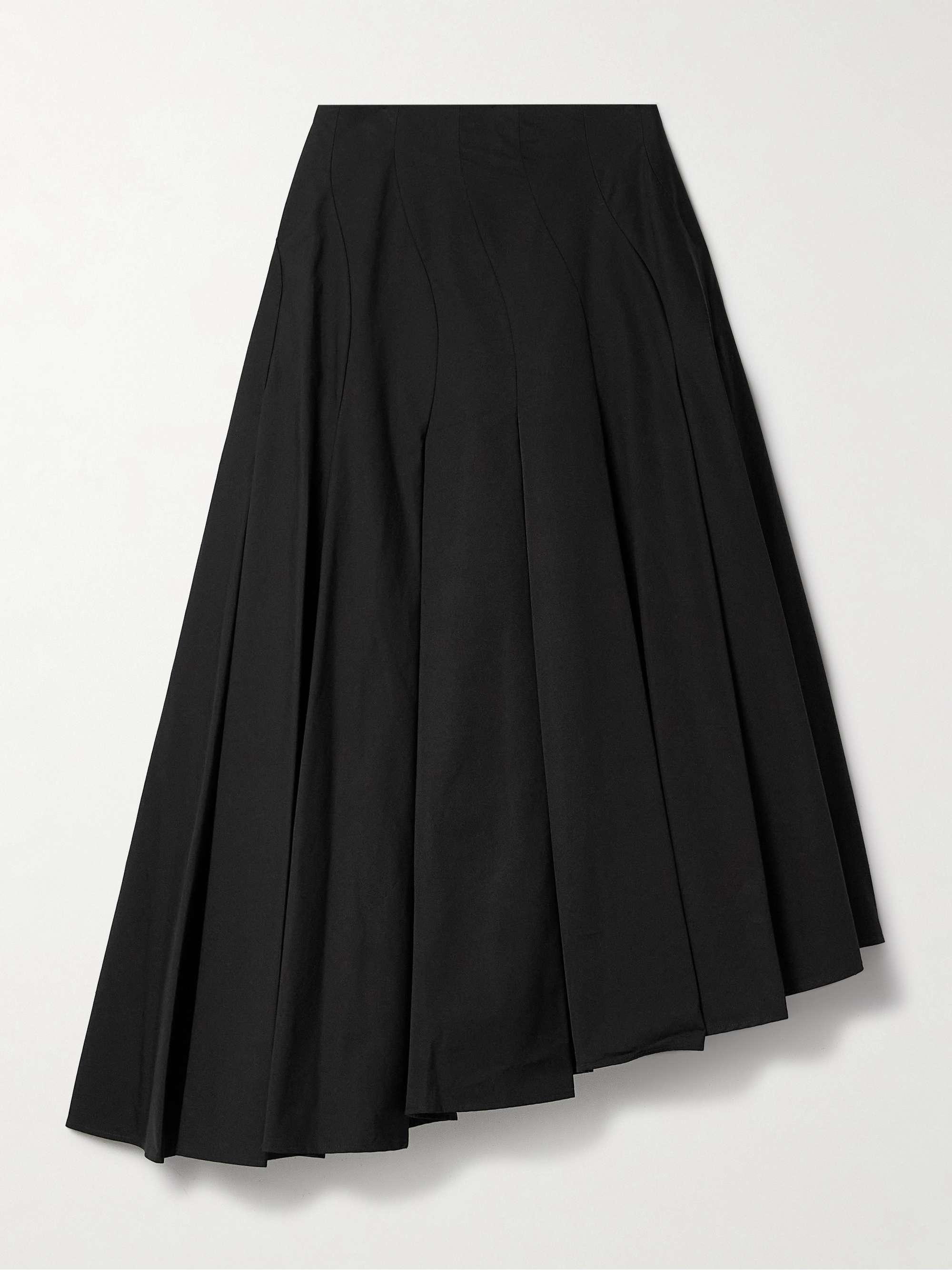 Rio asymmetric paneled cotton-poplin midi skirt view