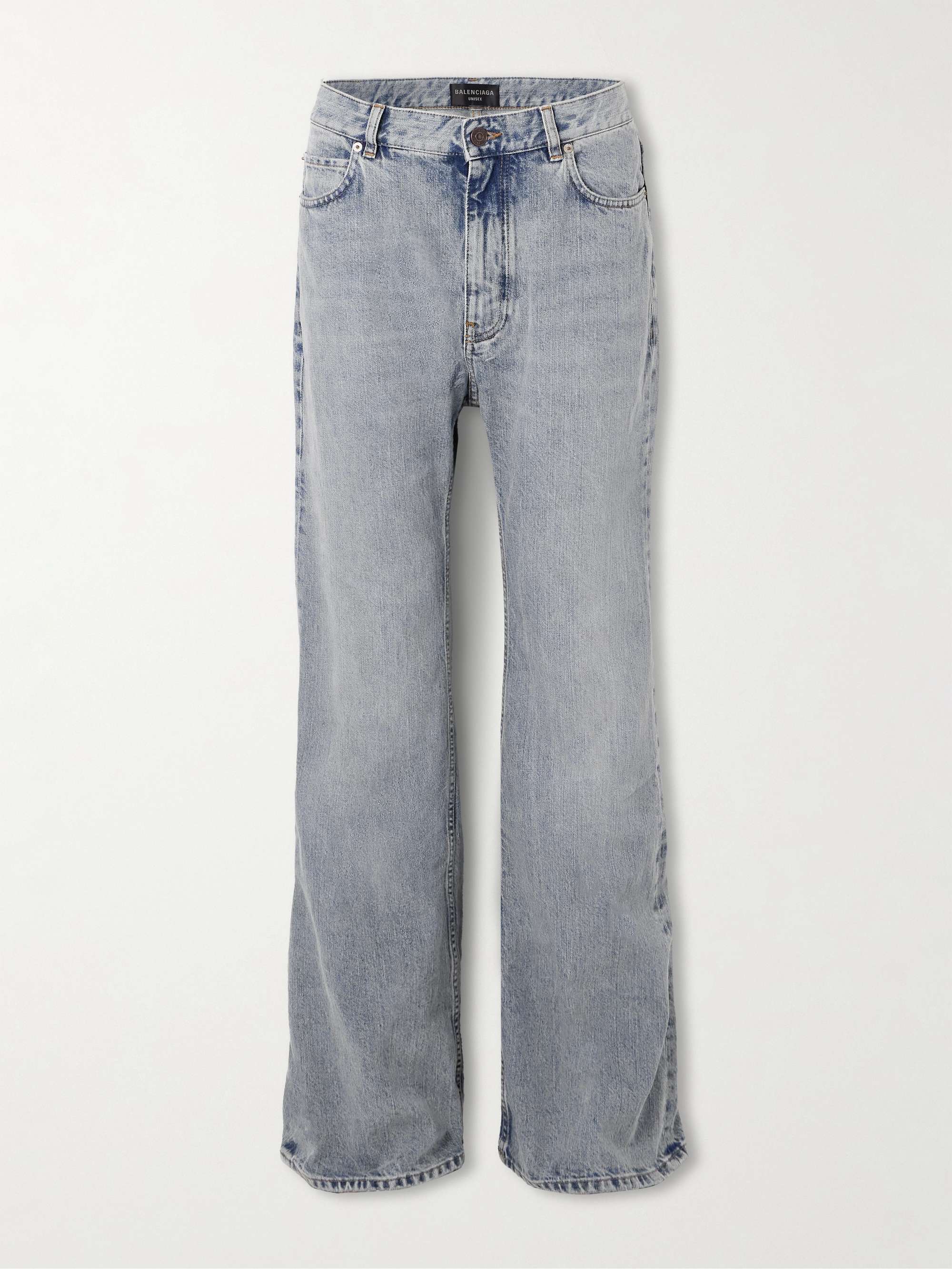 Distressed low-rise flared jeans view