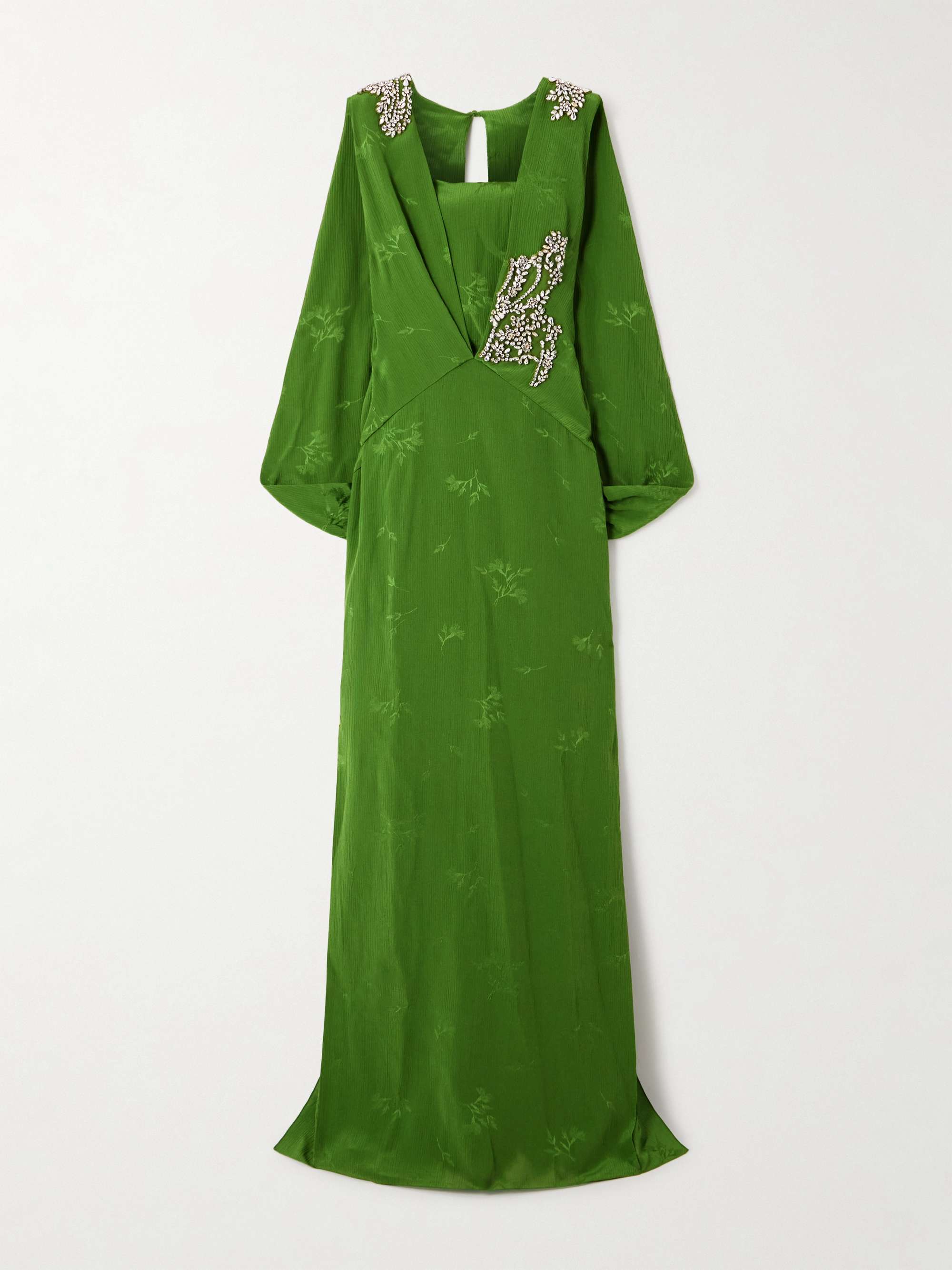 Crystal-embellished silk and cotton-blend jacquard gown view