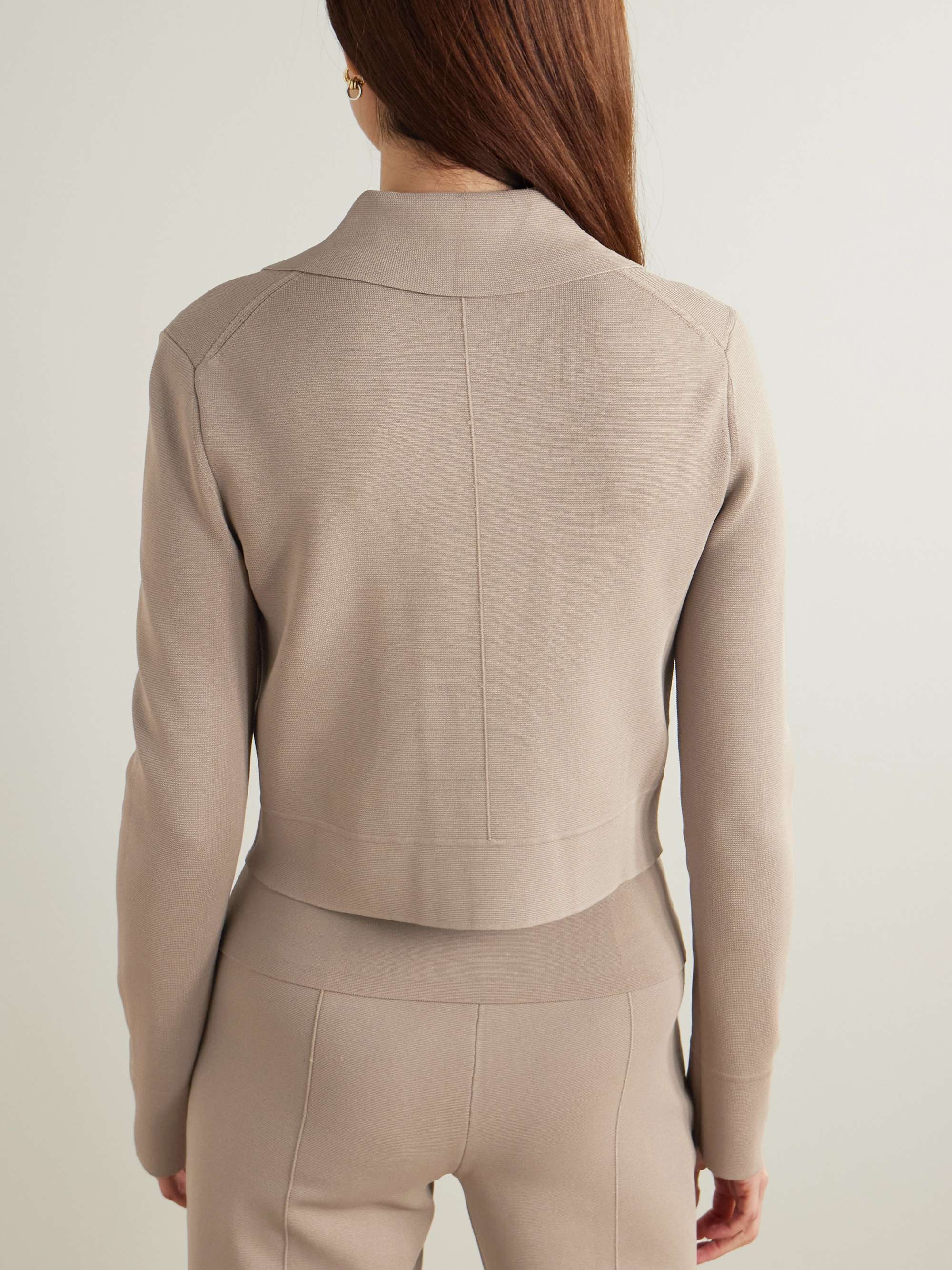 Milano cropped stretch-knit jacket view