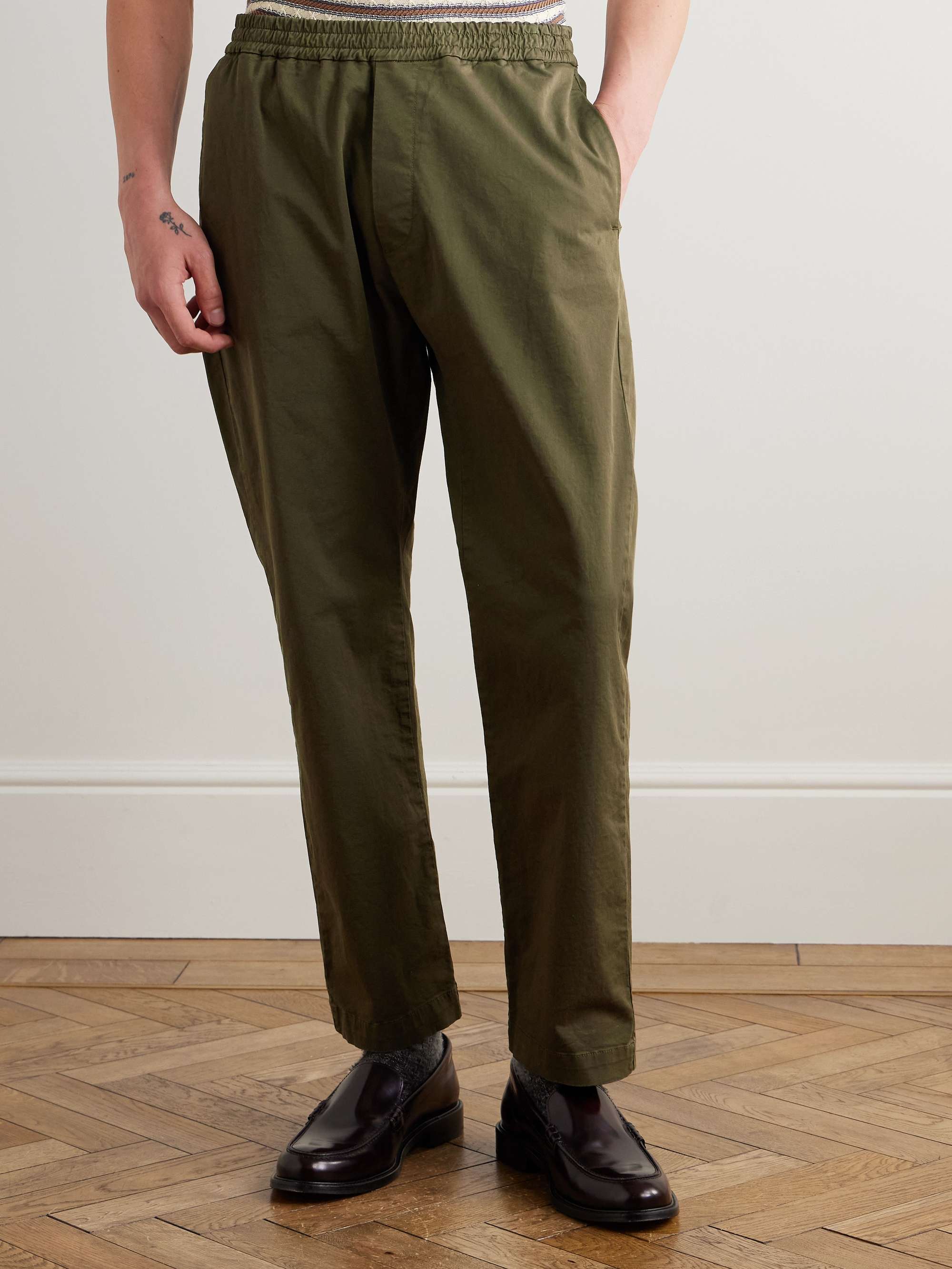 Bativoga Straight-Leg Cotton-Blend Poplin Trousers view