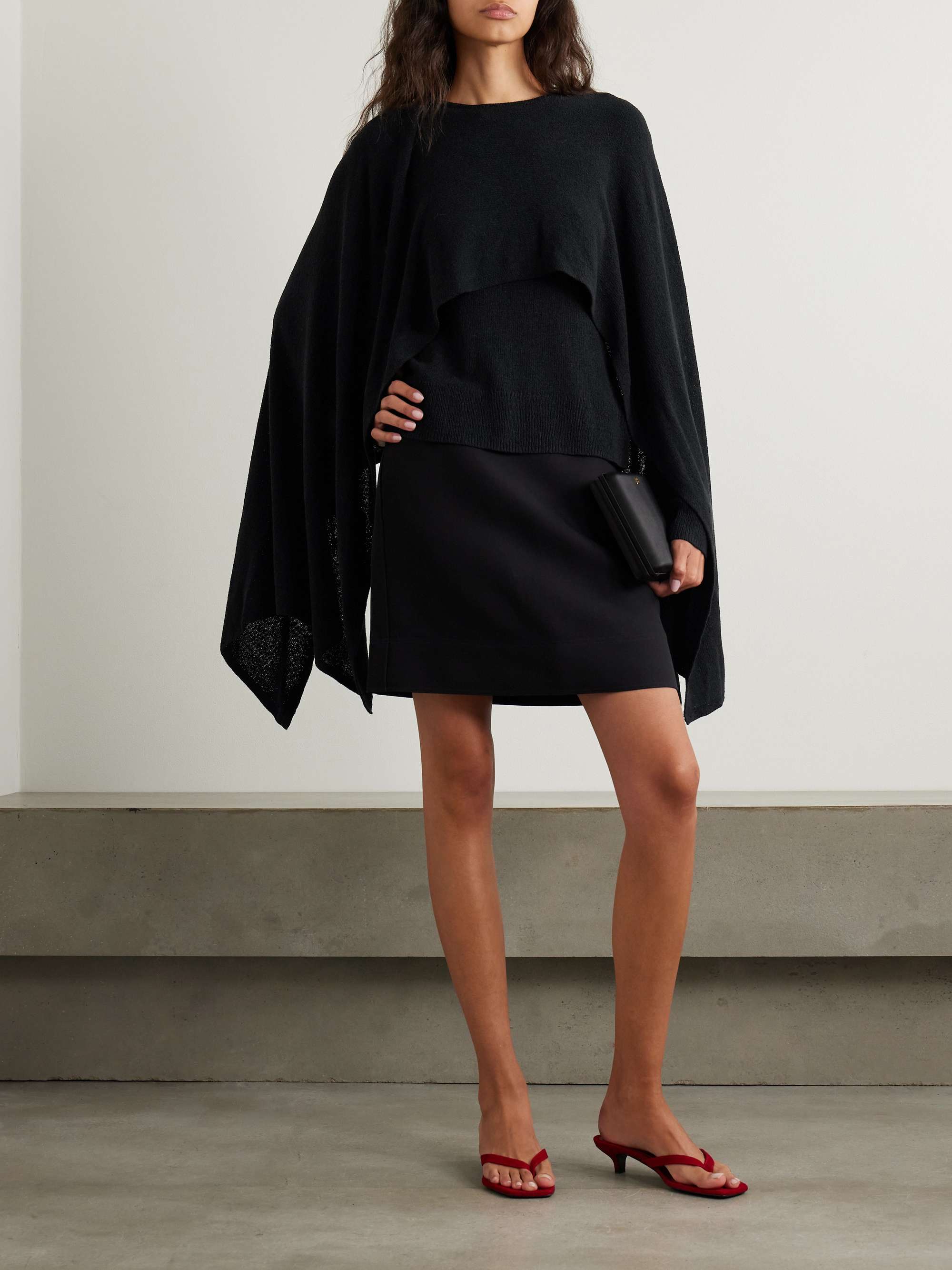 Cape-effect silk sweater view
