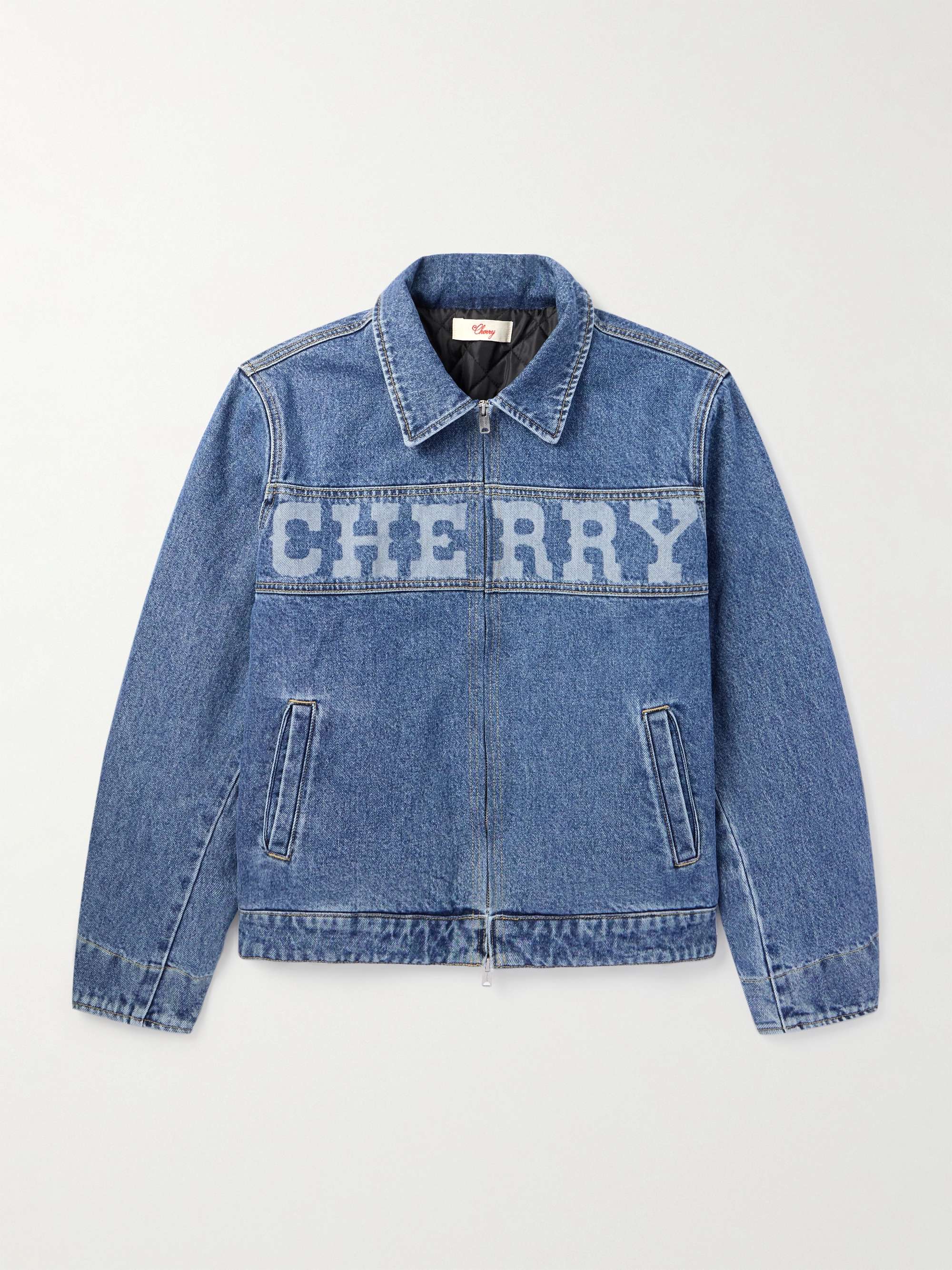 Logo-Print Denim Blouson Jacket view