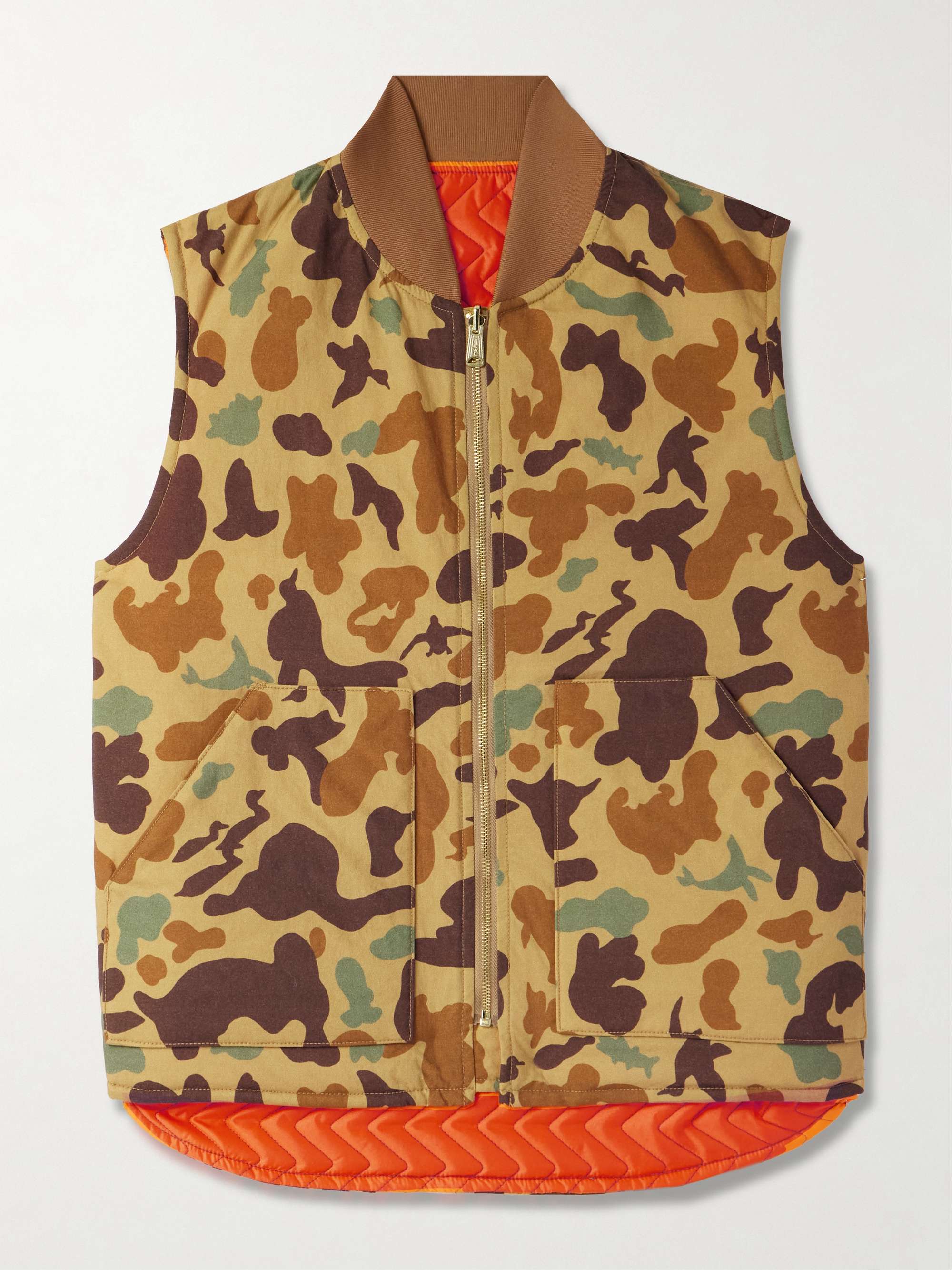 Reversible Camouflage-Print Padded Shell Gilet view