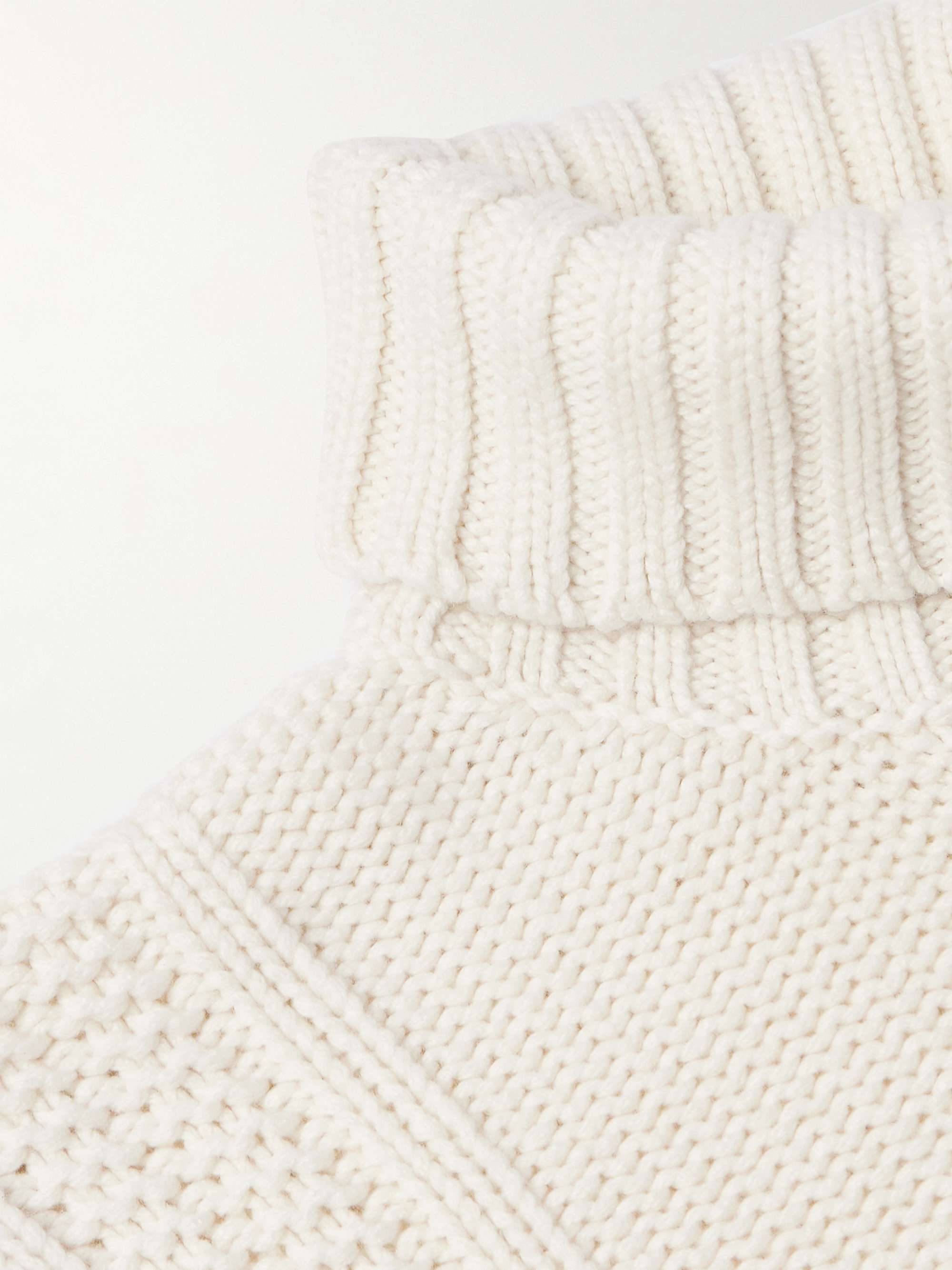 Cable-Knit Cashmere Rollneck Sweater view