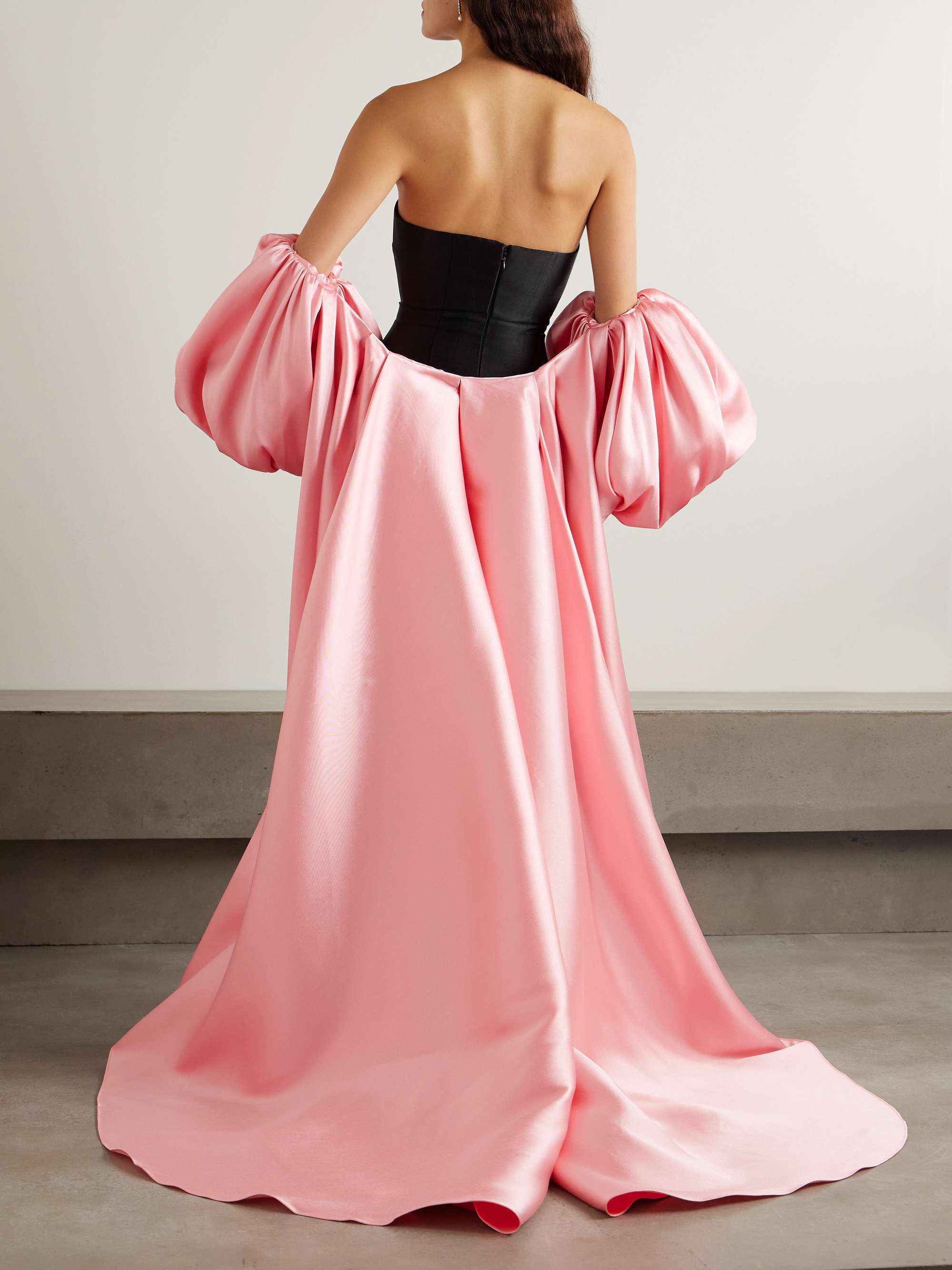 Lea strapless two-tone satin-twill gown view