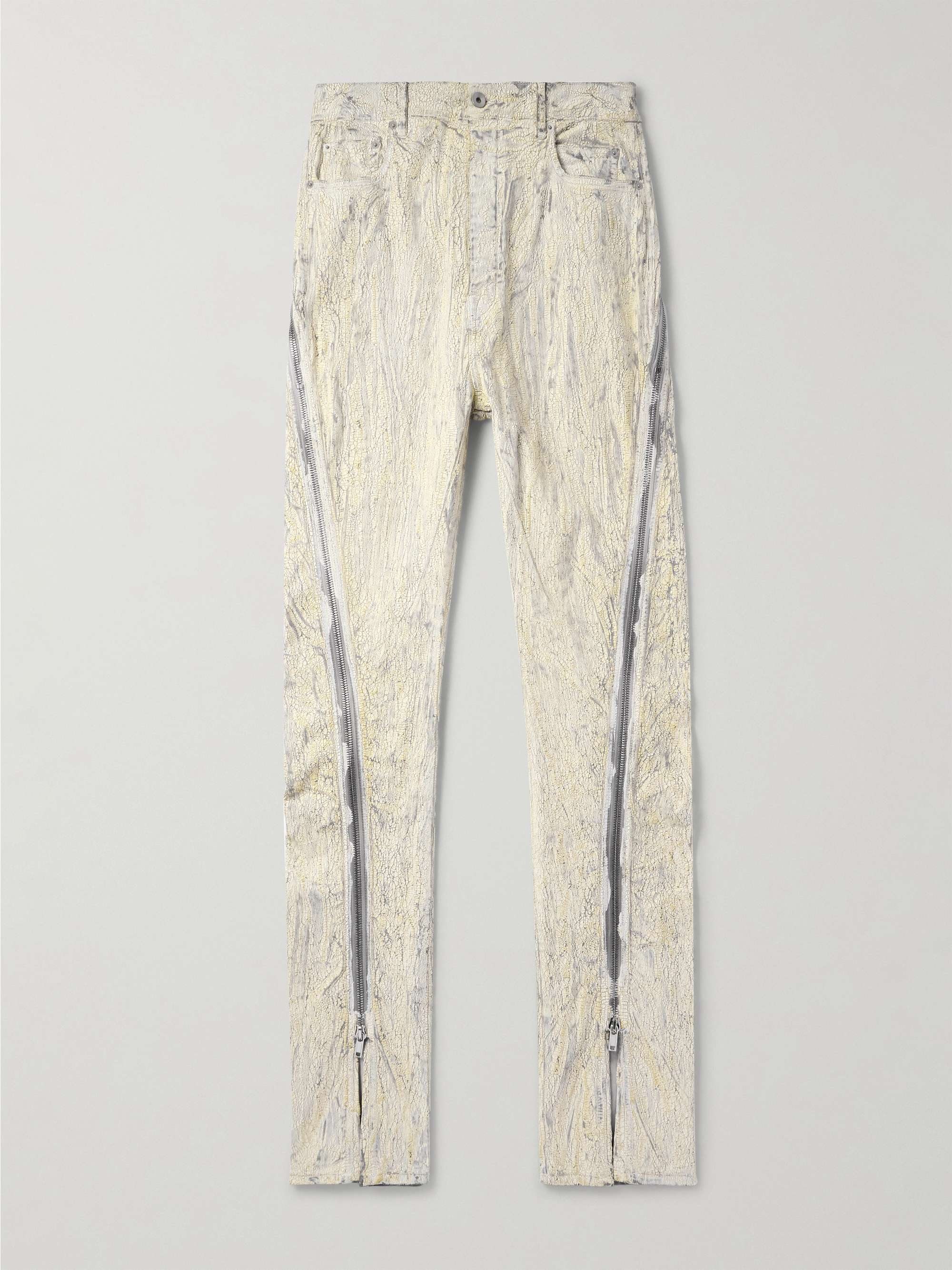 Bolan Banana Flared Zip-Detailed Metallic Megacrust Jeans view