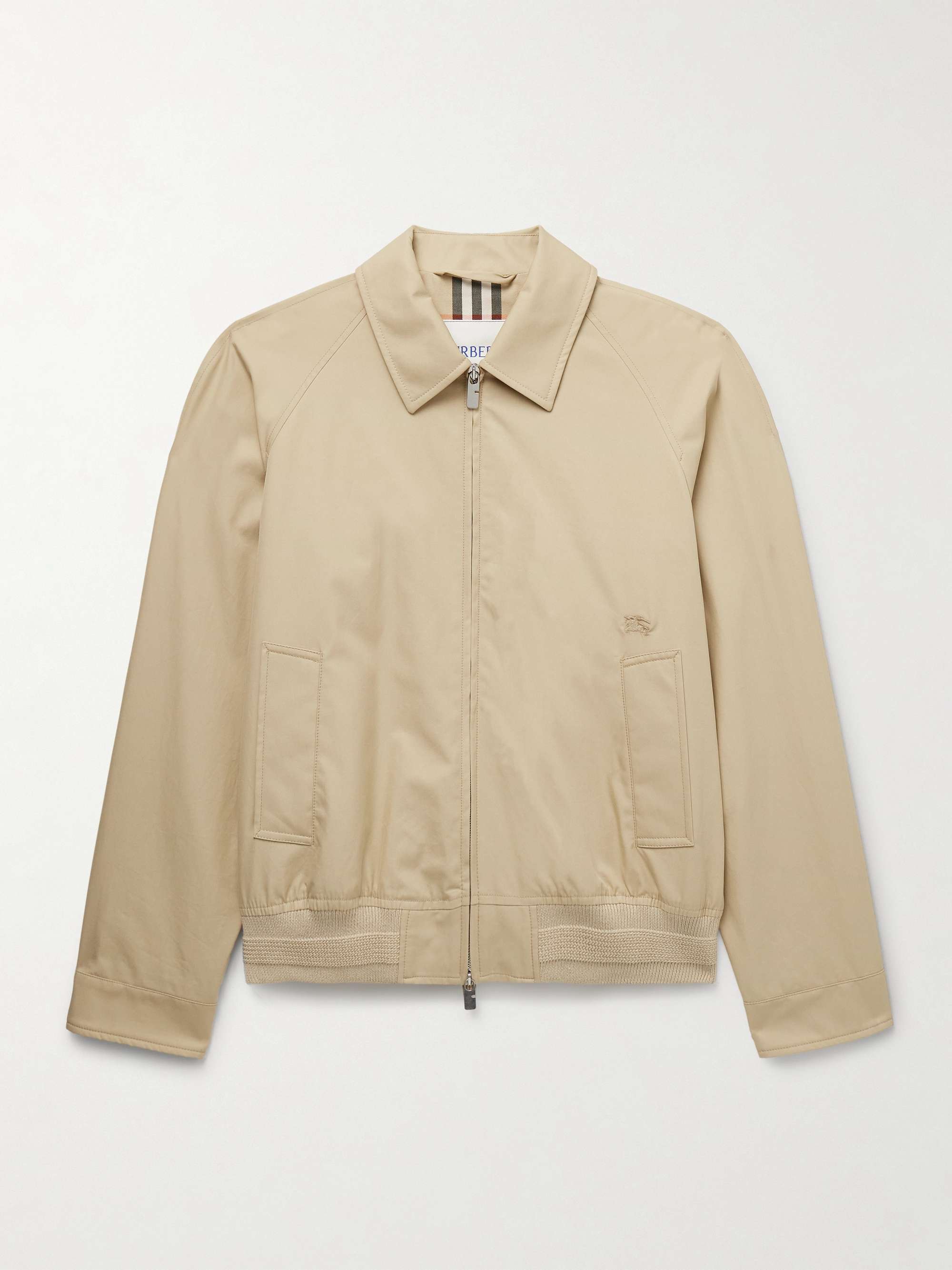 Logo-Embroidered Cotton-Twill Harrington Jacket view