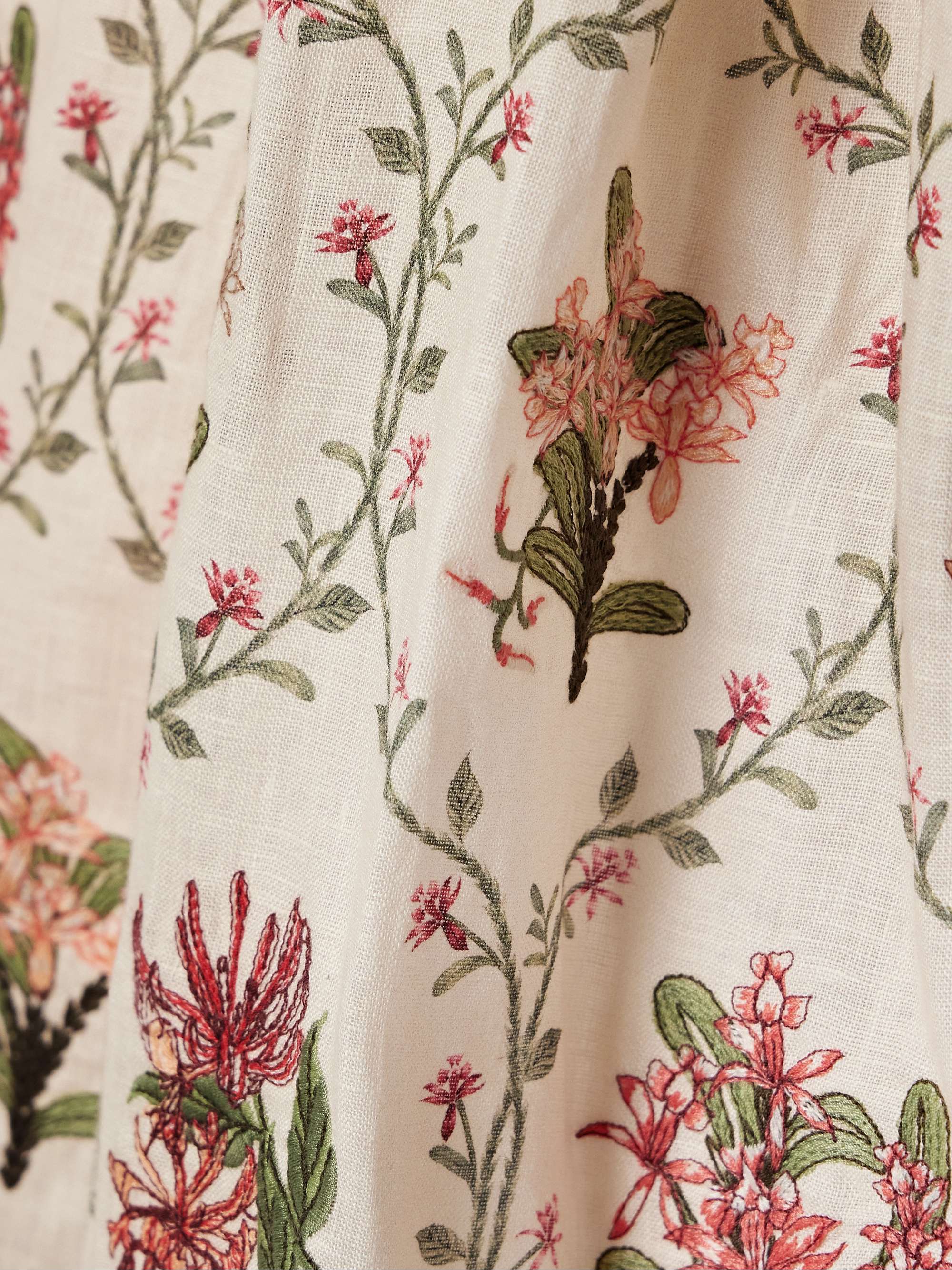 Barbara Orquidea embellished floral-print linen maxi dress view