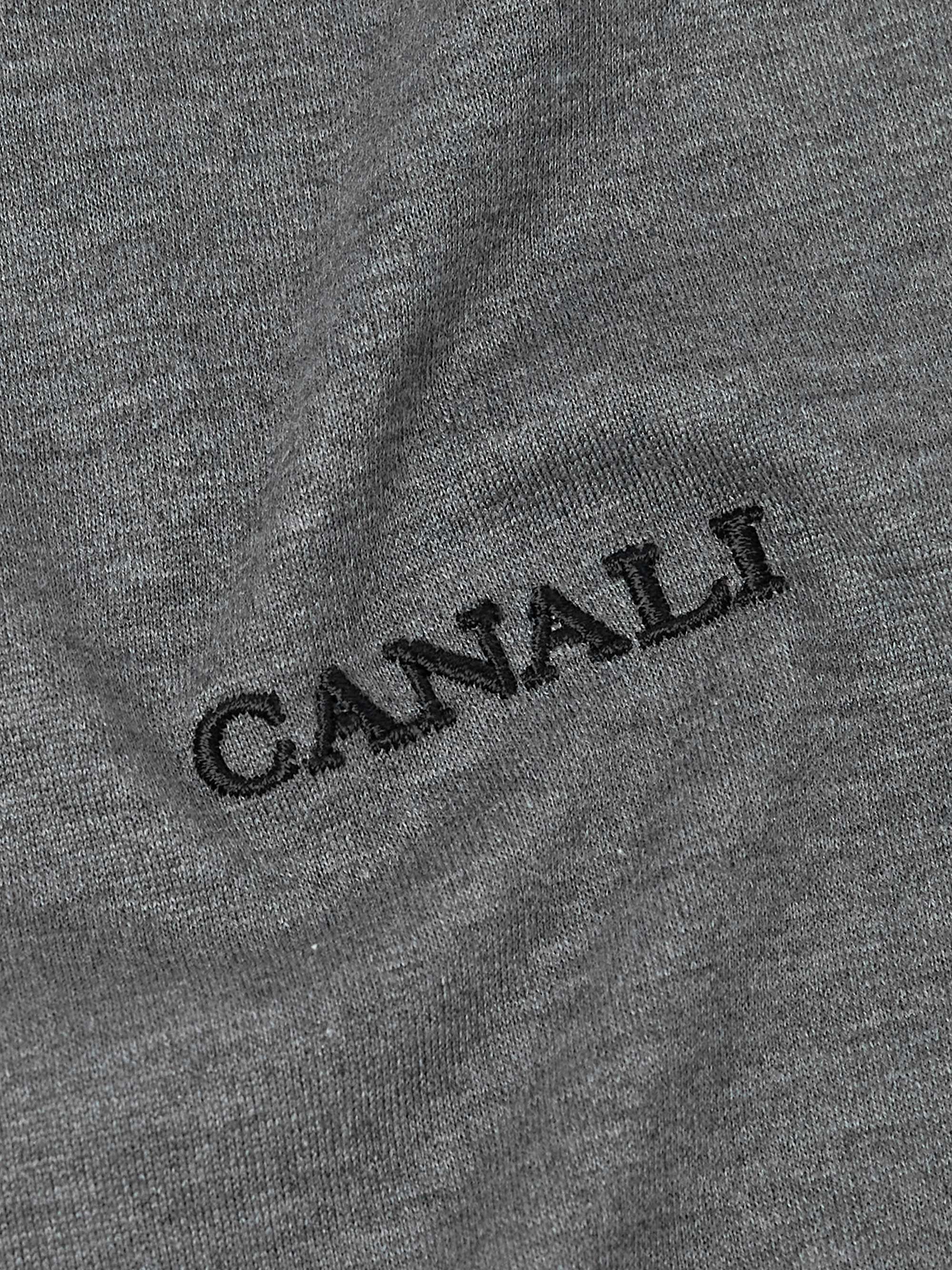 Logo-Embroidered Printed Cotton and Silk-Blend Jersey T-Shirt view
