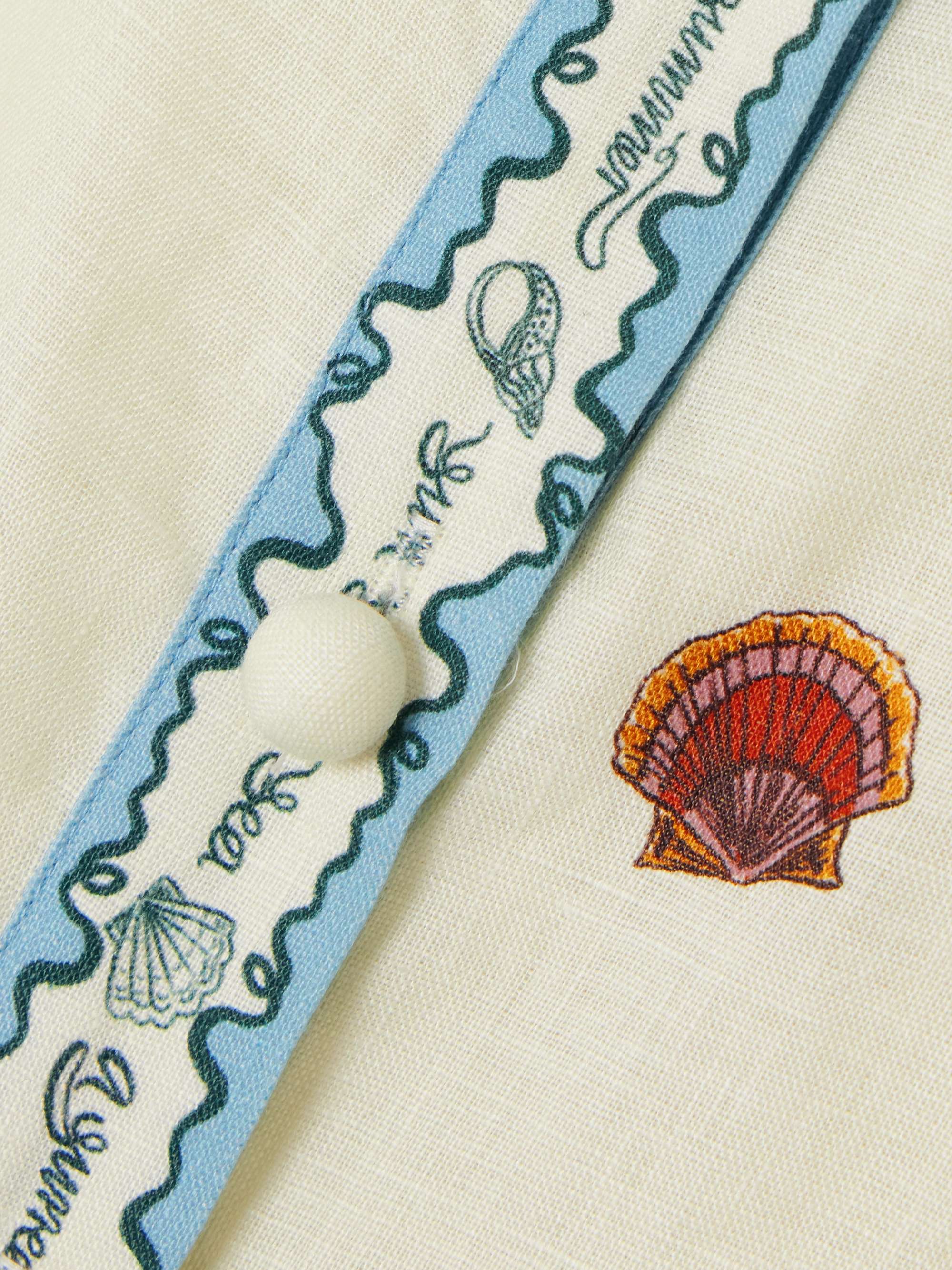 Sandy embroidered printed linen midi skirt view