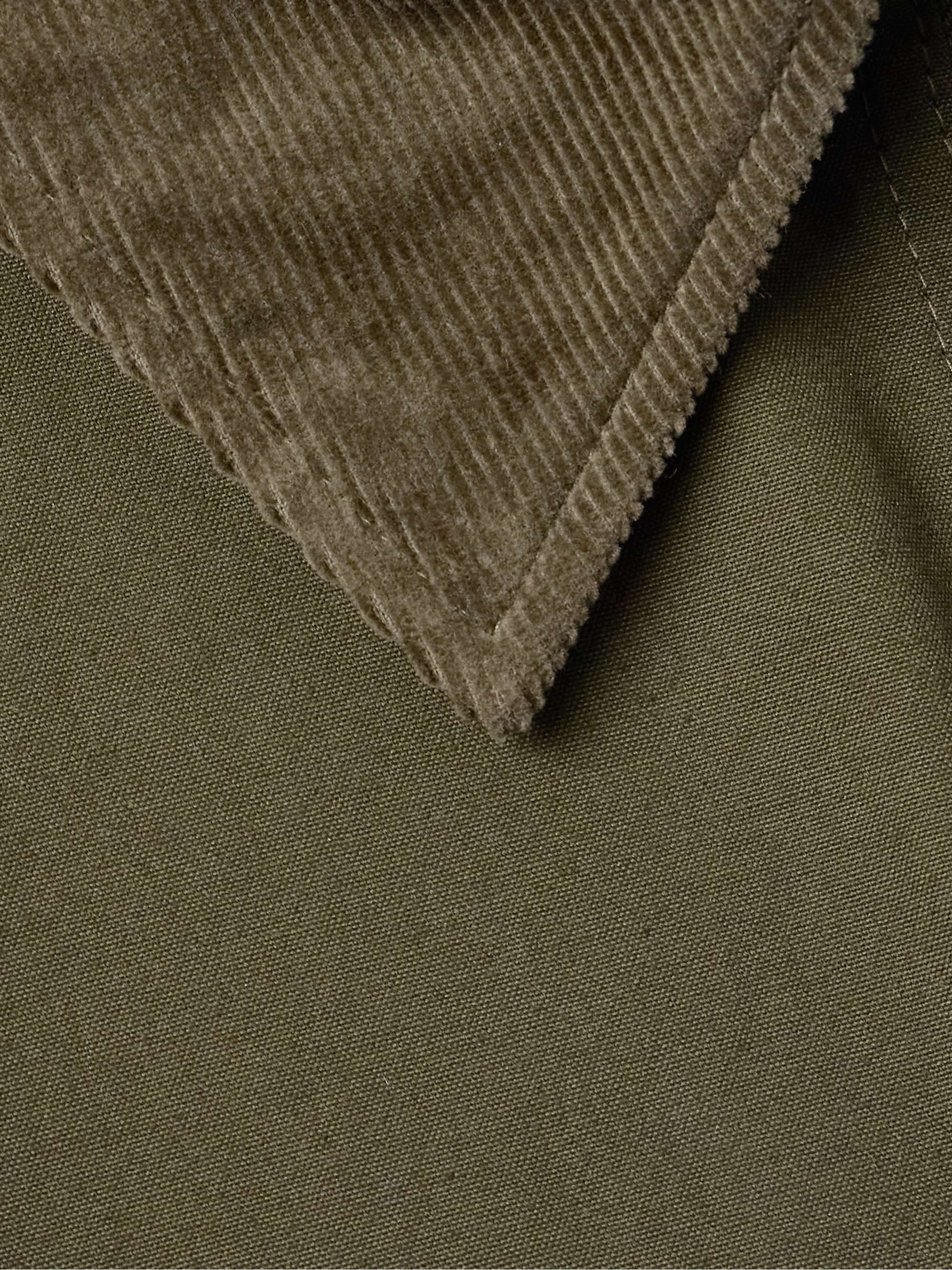 Glenn Corduroy-Trimmed Waxed Organic Cotton Jacket view
