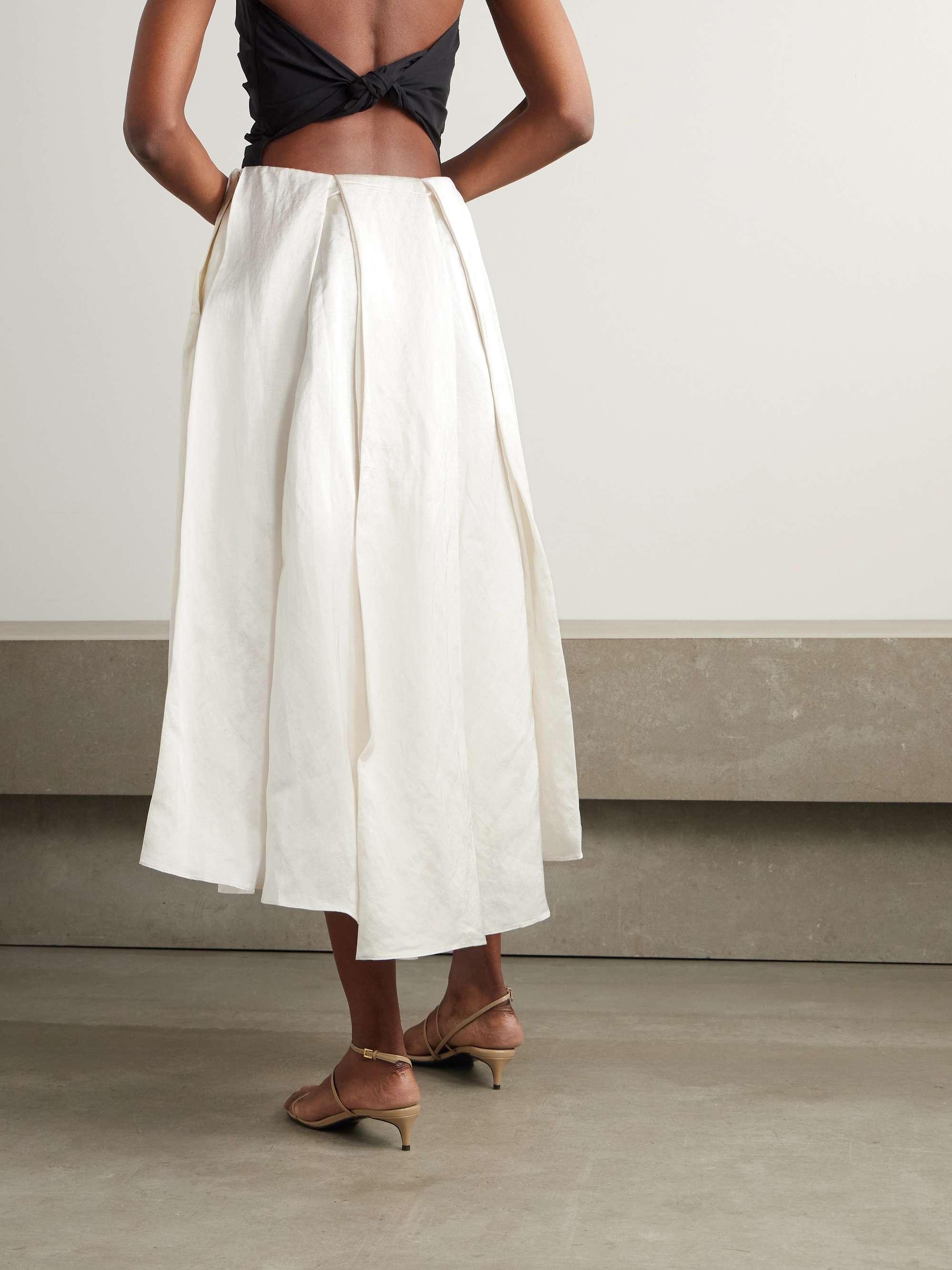 Elodie pleated dupioni midi skirt view
