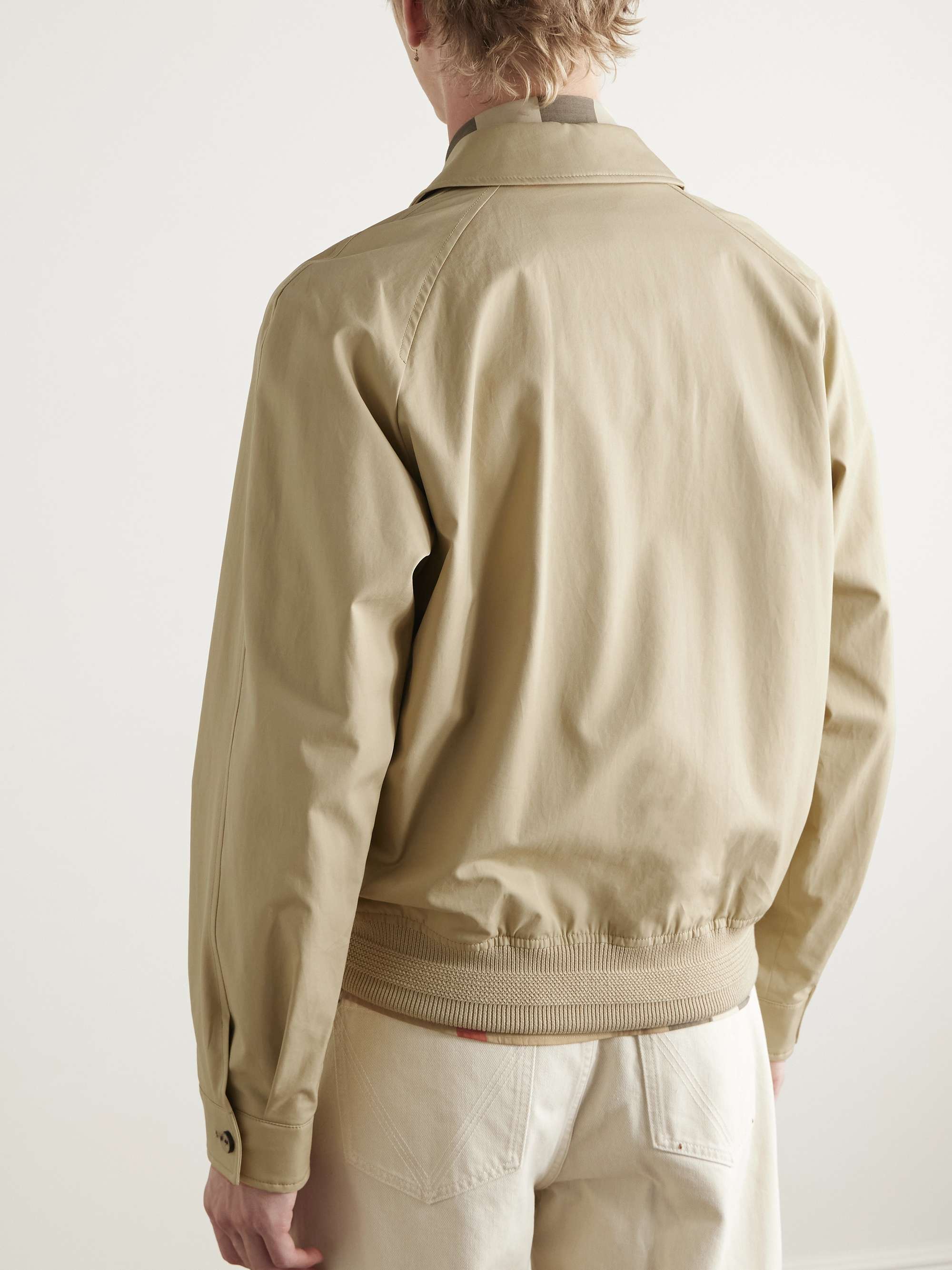 Logo-Embroidered Cotton-Twill Harrington Jacket view