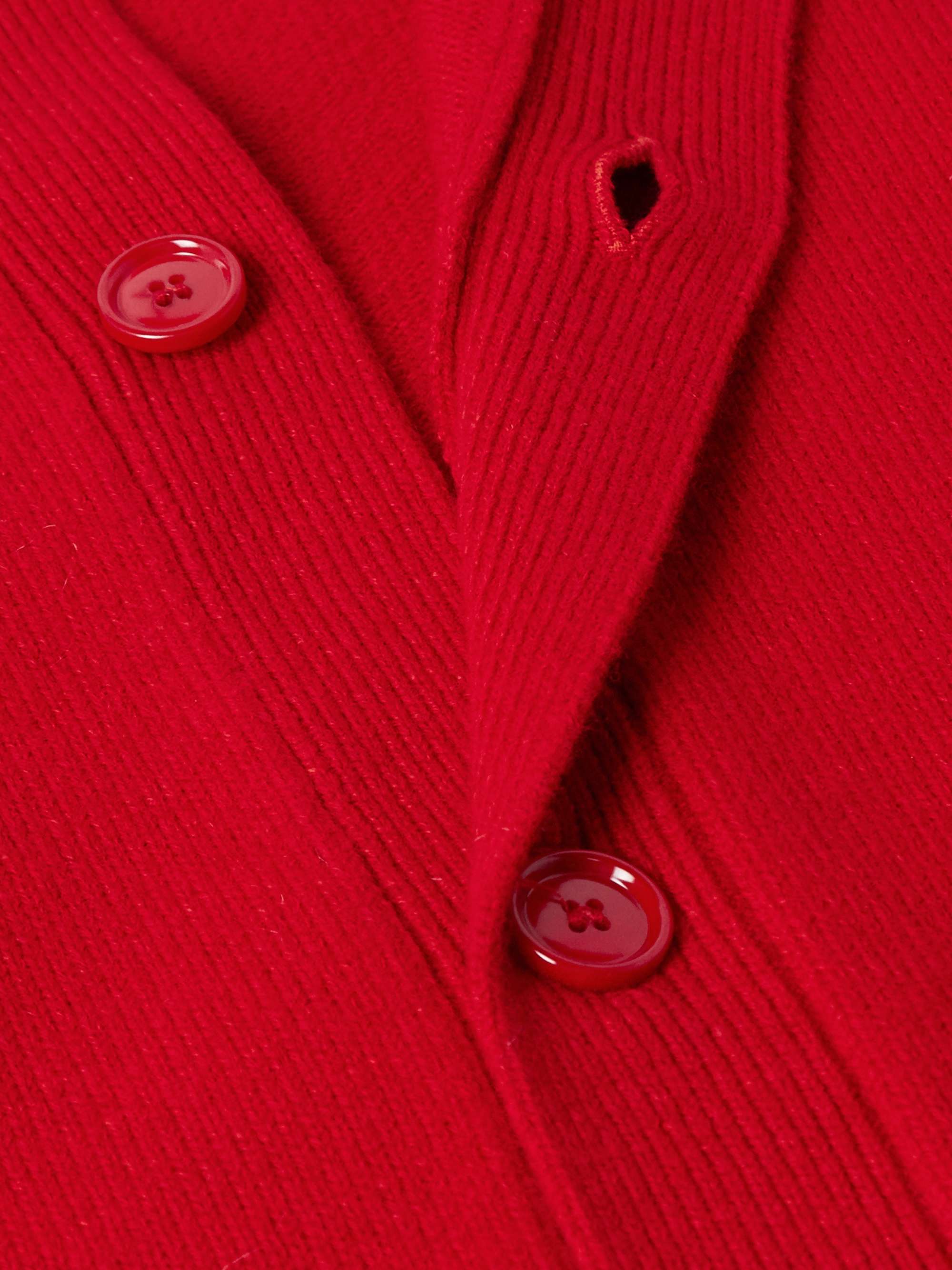 Logo-Embroidered Wool and Cashmere-Blend Cardigan view