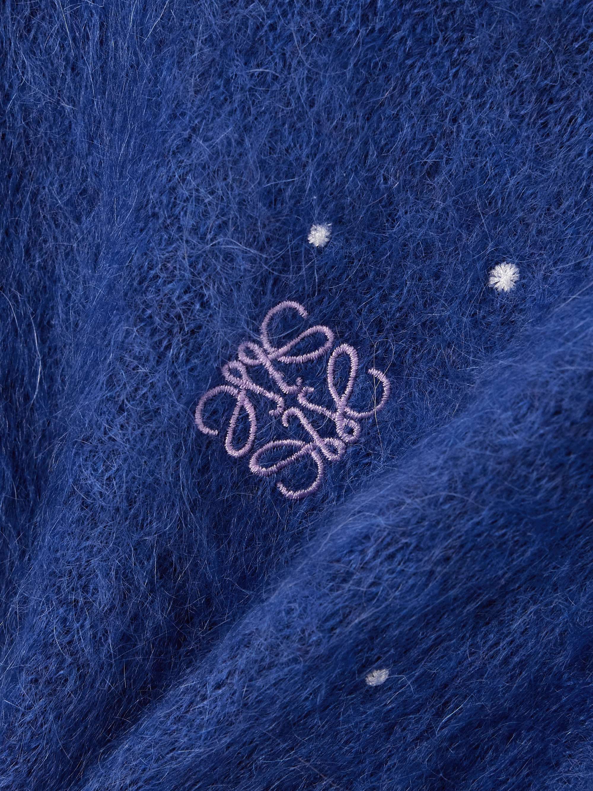 Anagram embroidered brushed mohair-blend sweater view