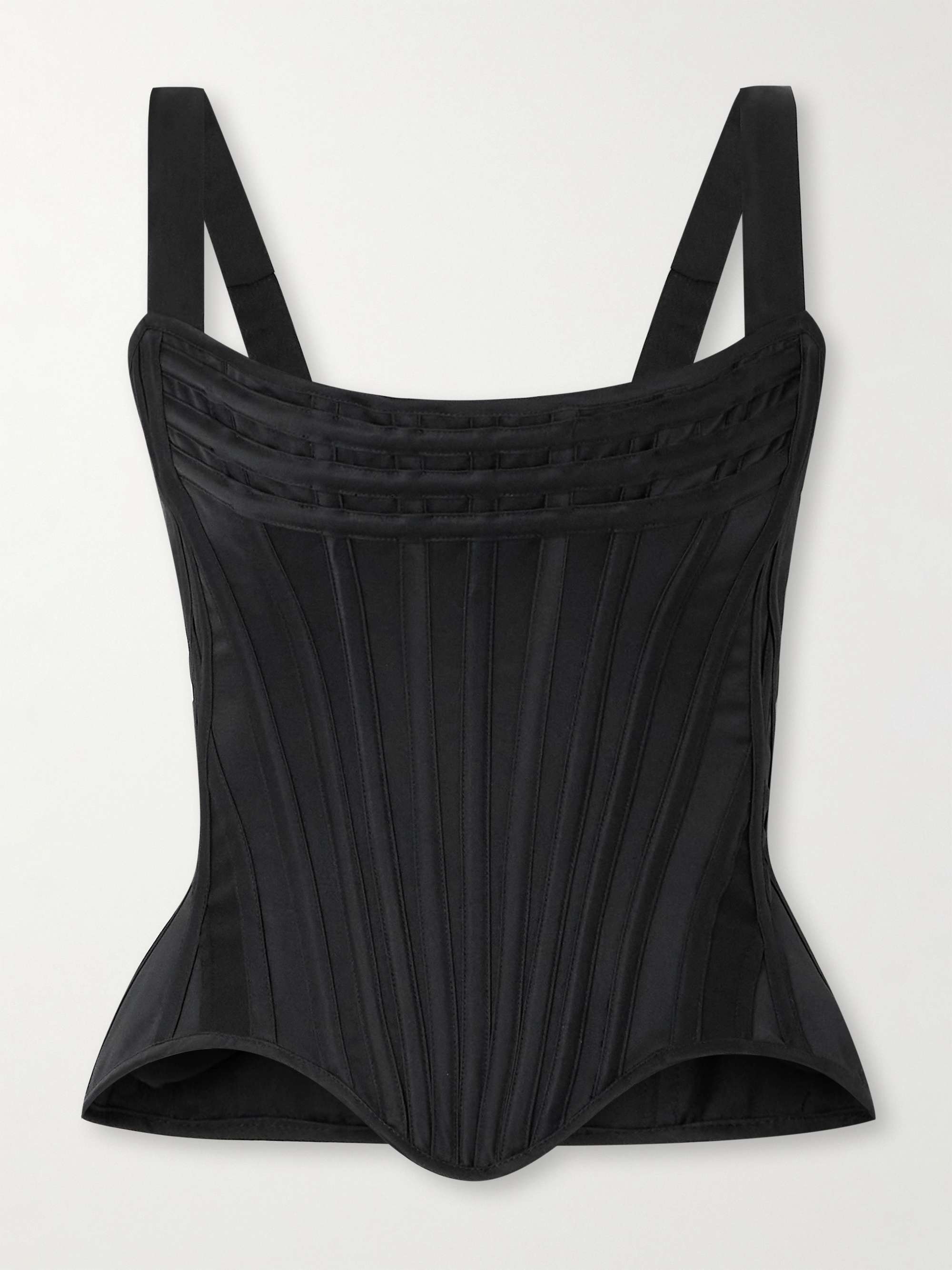 Recycled-satin bustier top view