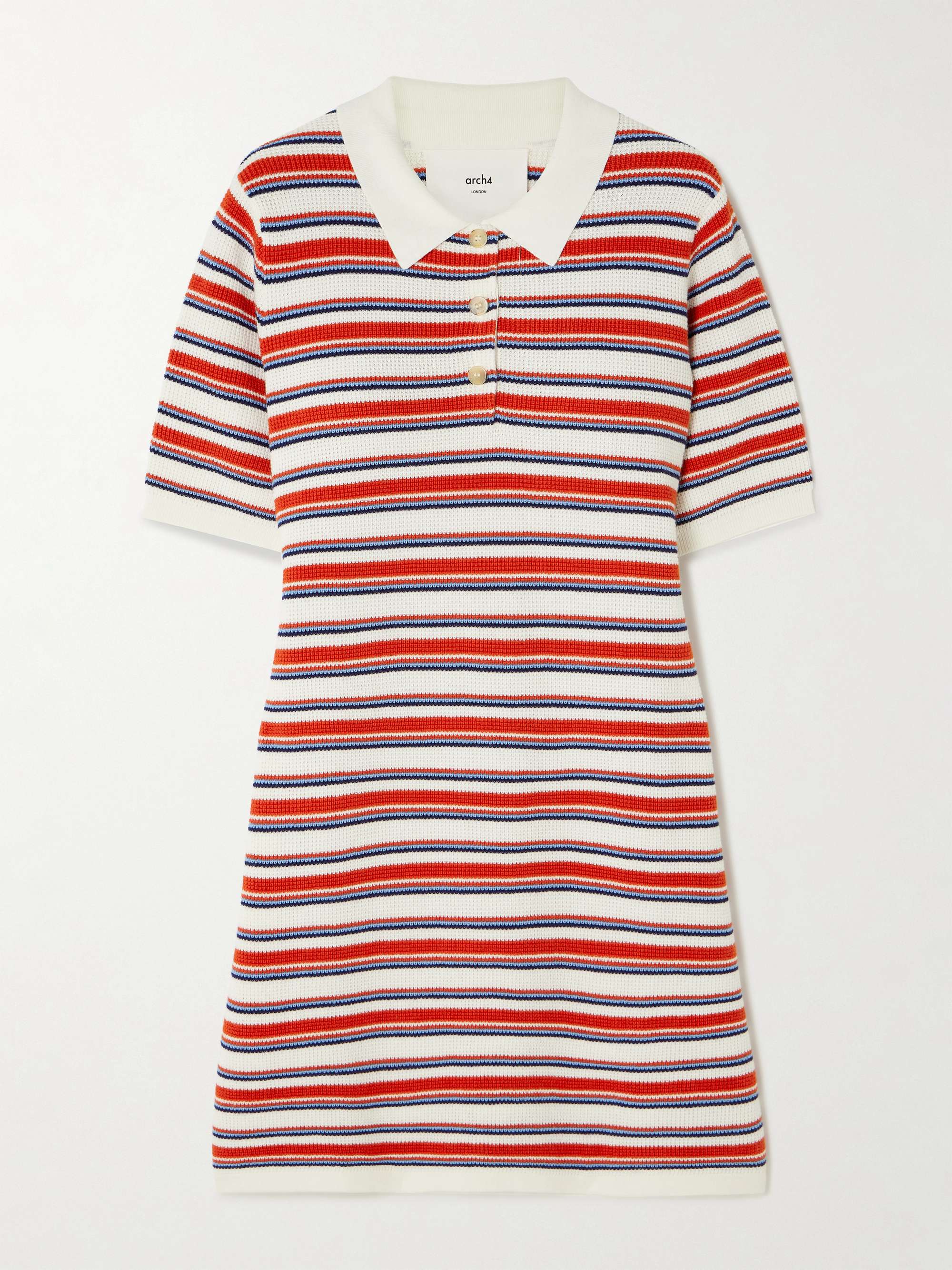 Solva striped cotton, silk and cashmere-blend mini dress view