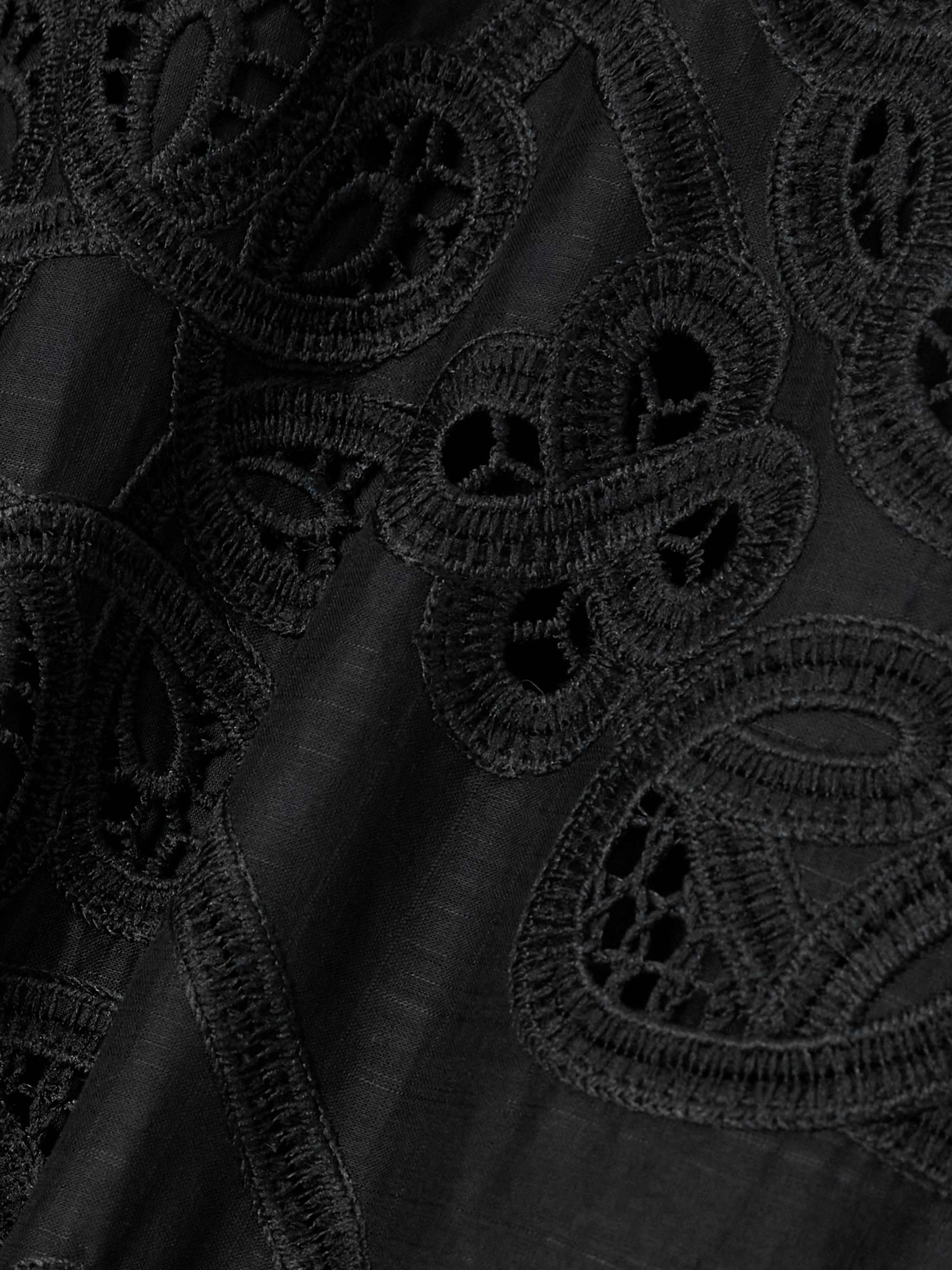 Rhiannon belted cotton-lace midi skirt view