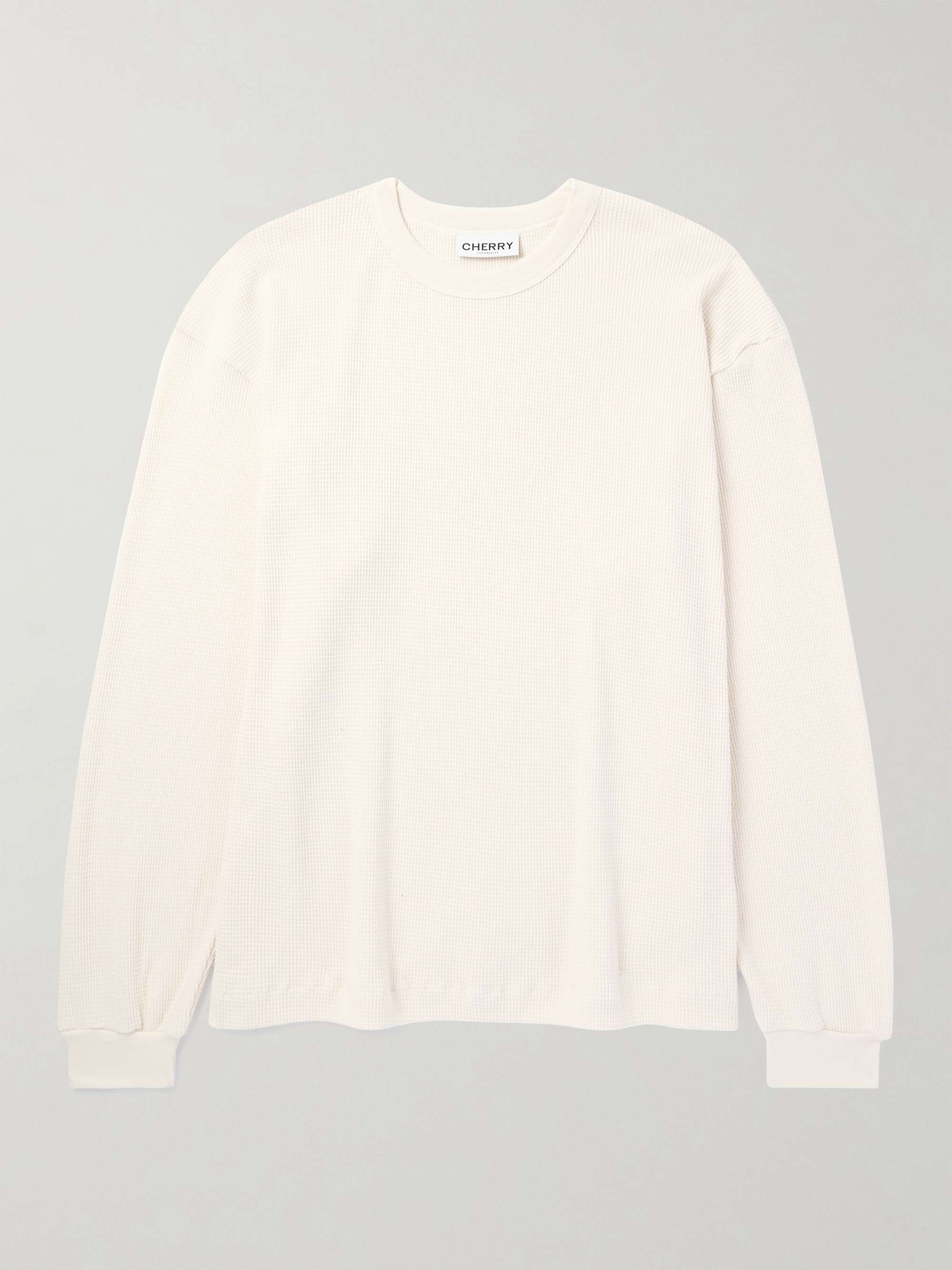 Oversized Logo-Print Waffle-Knit Cotton T-shirt view