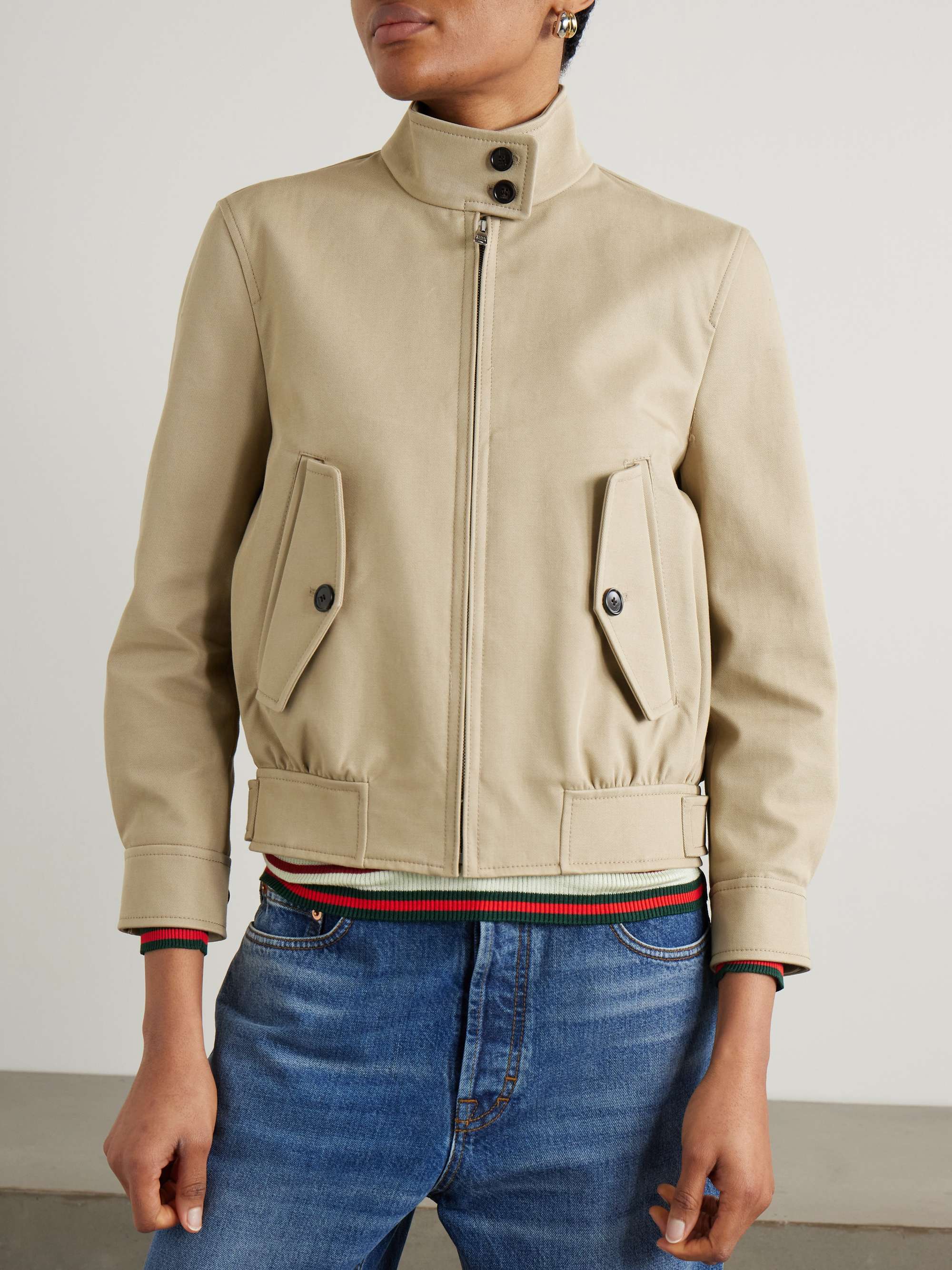 Cotton-drill bomber jacket view