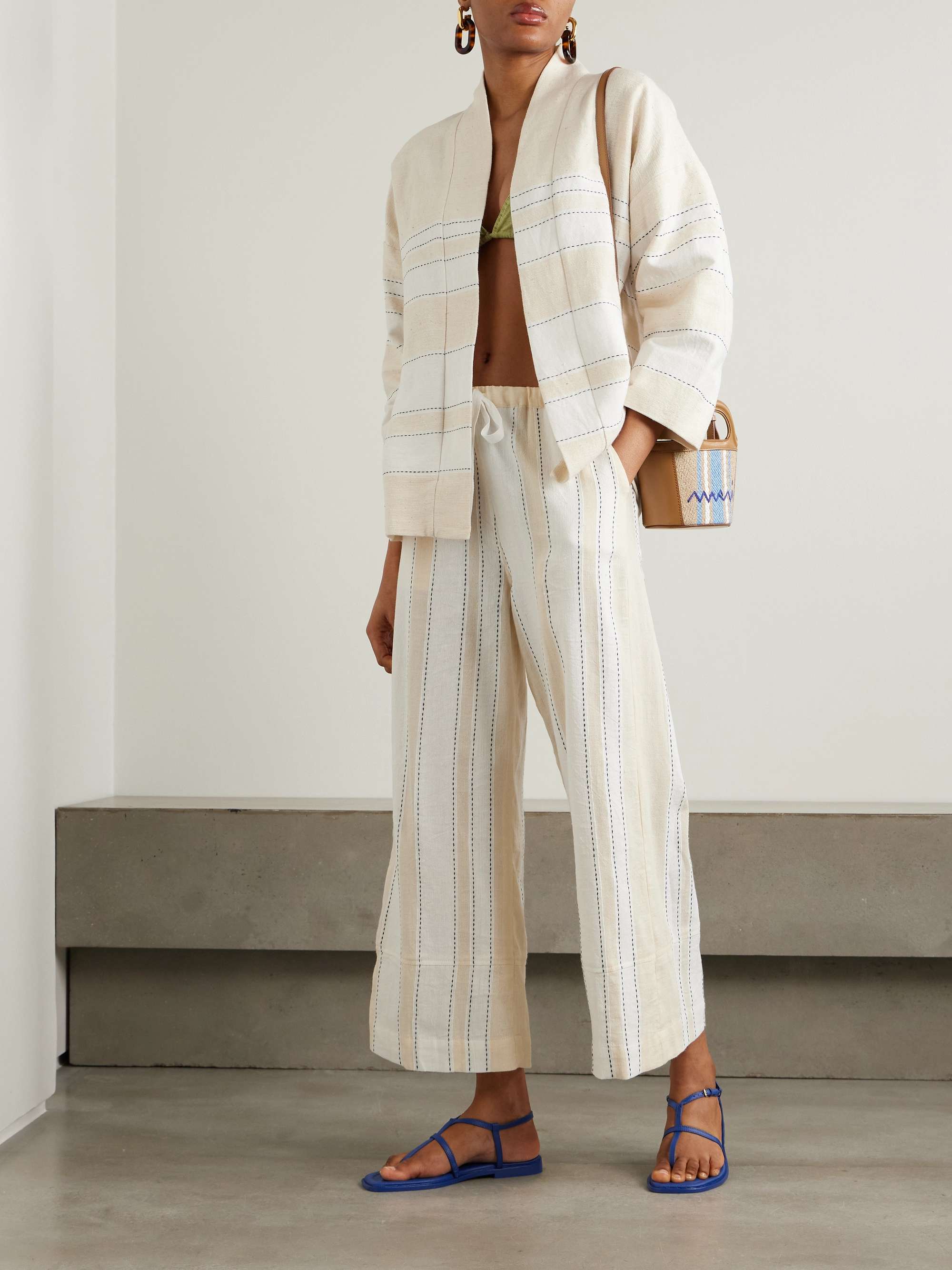 Terara striped cotton-blend jacket view
