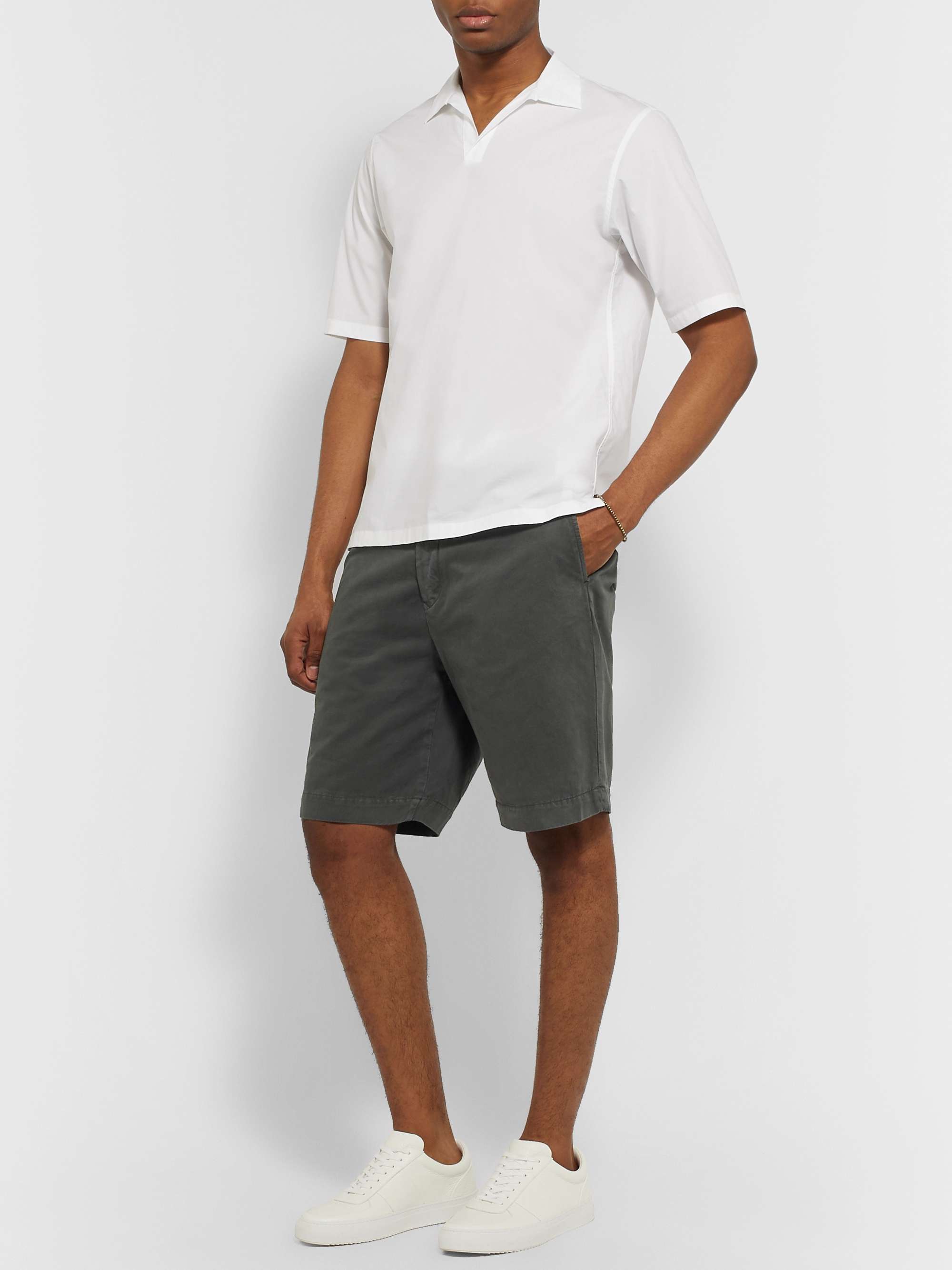 Garment-Dyed Cotton-Twill Bermuda Shorts view