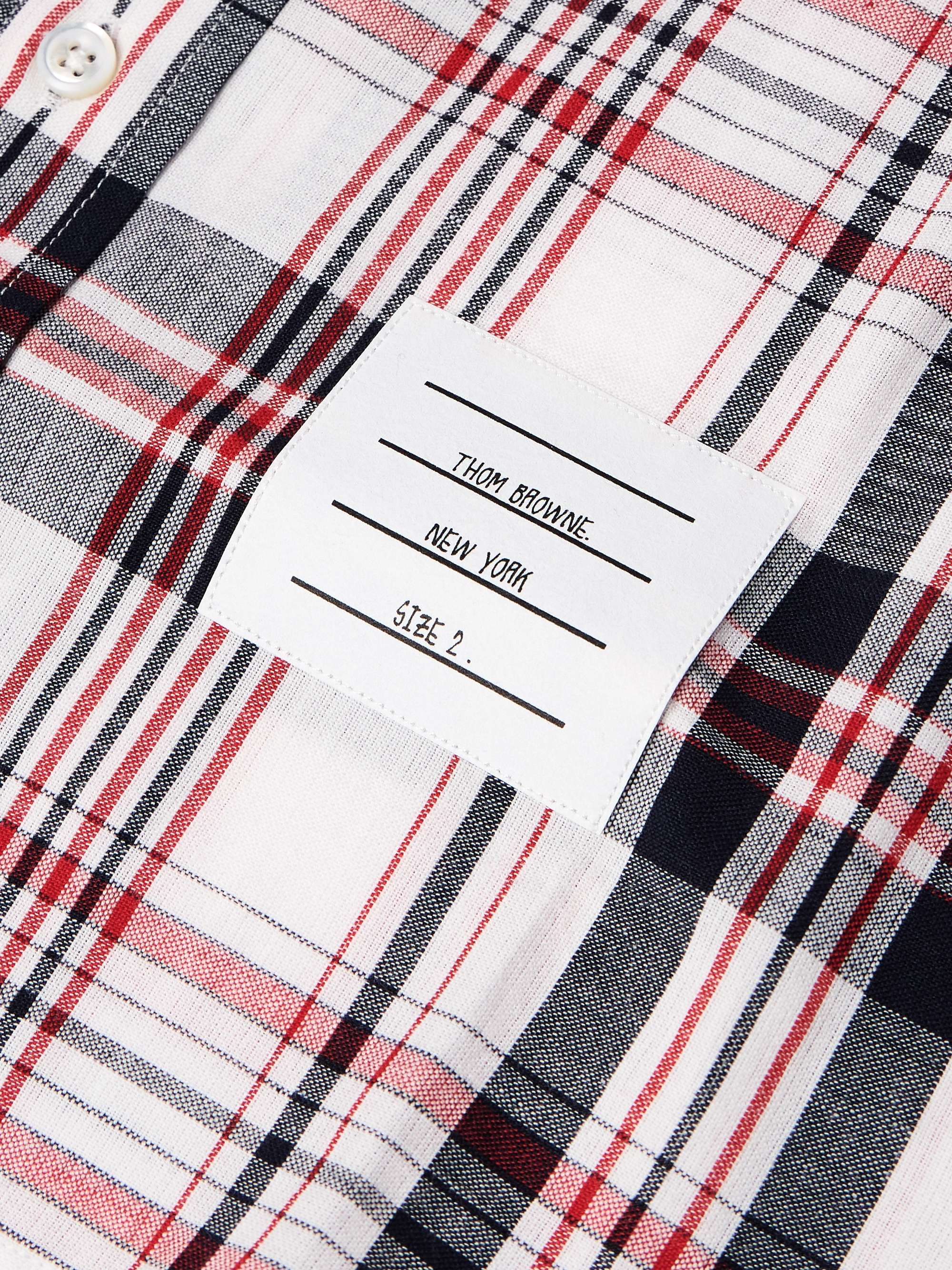 Funmix Slim-Fit Button-Down Collar Striped Cotton-Madras Shirt view