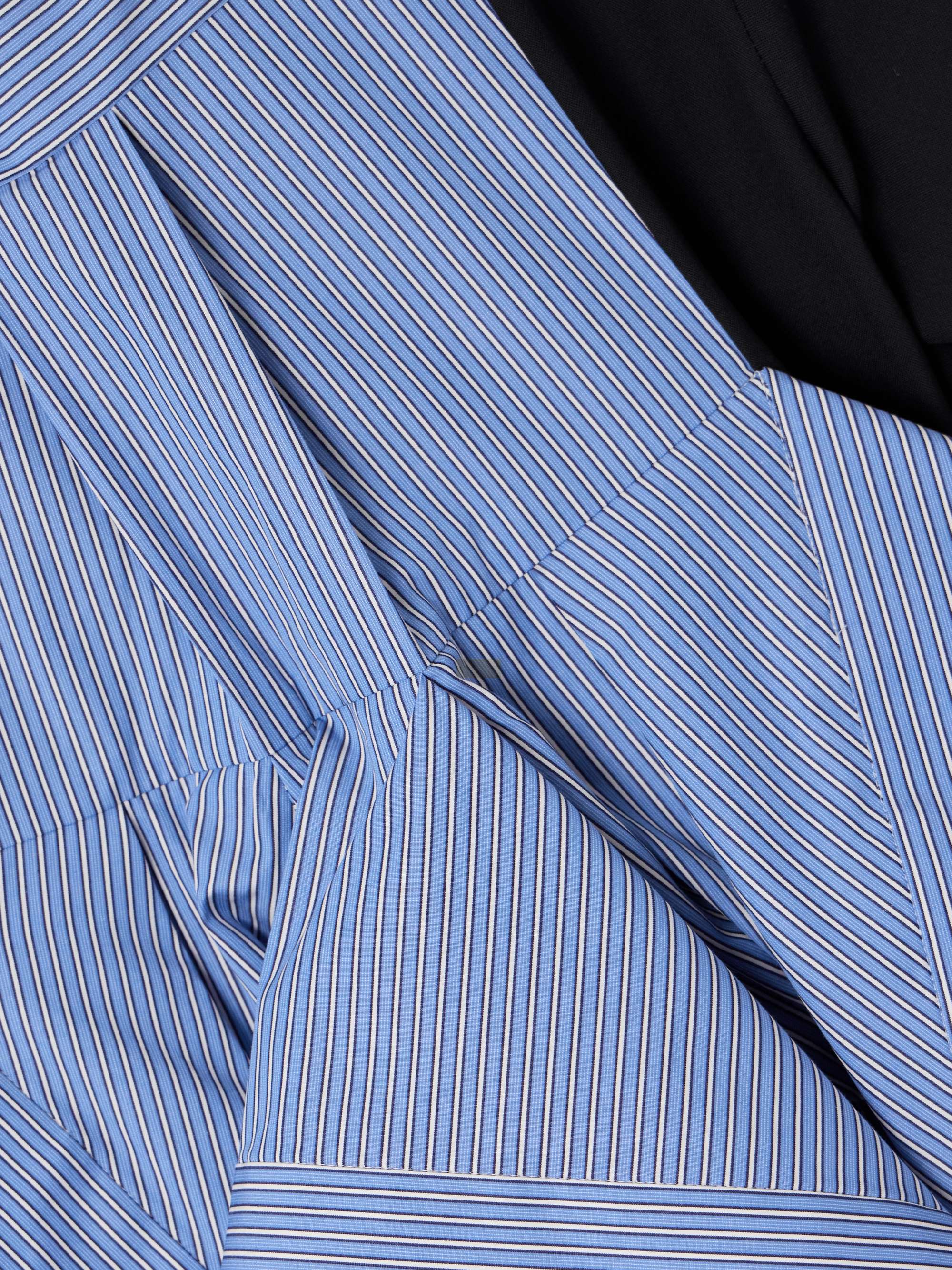 Cotton-blend poplin-paneled jersey top view