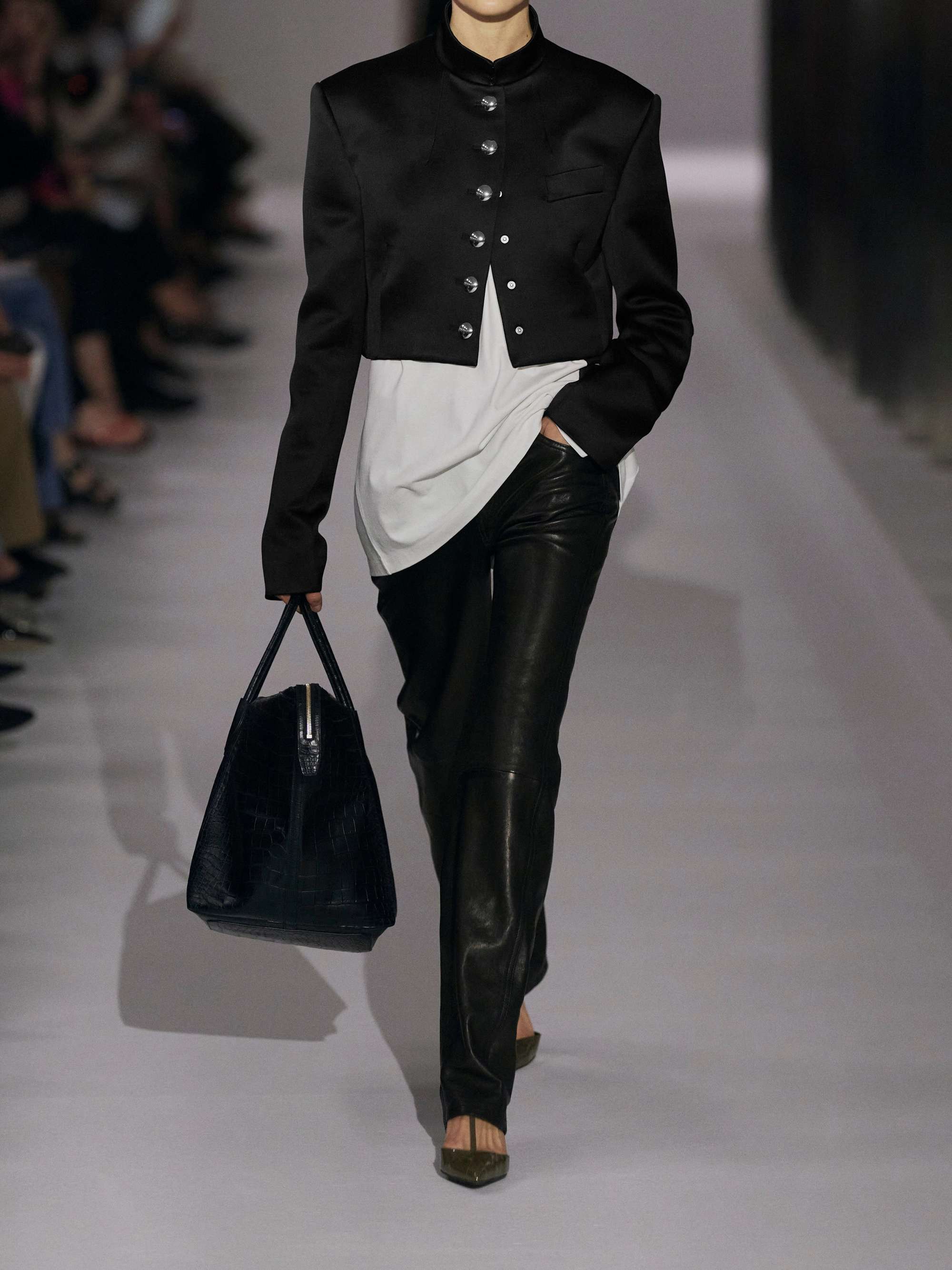 Samuelson cropped duchesse-satin jacket view