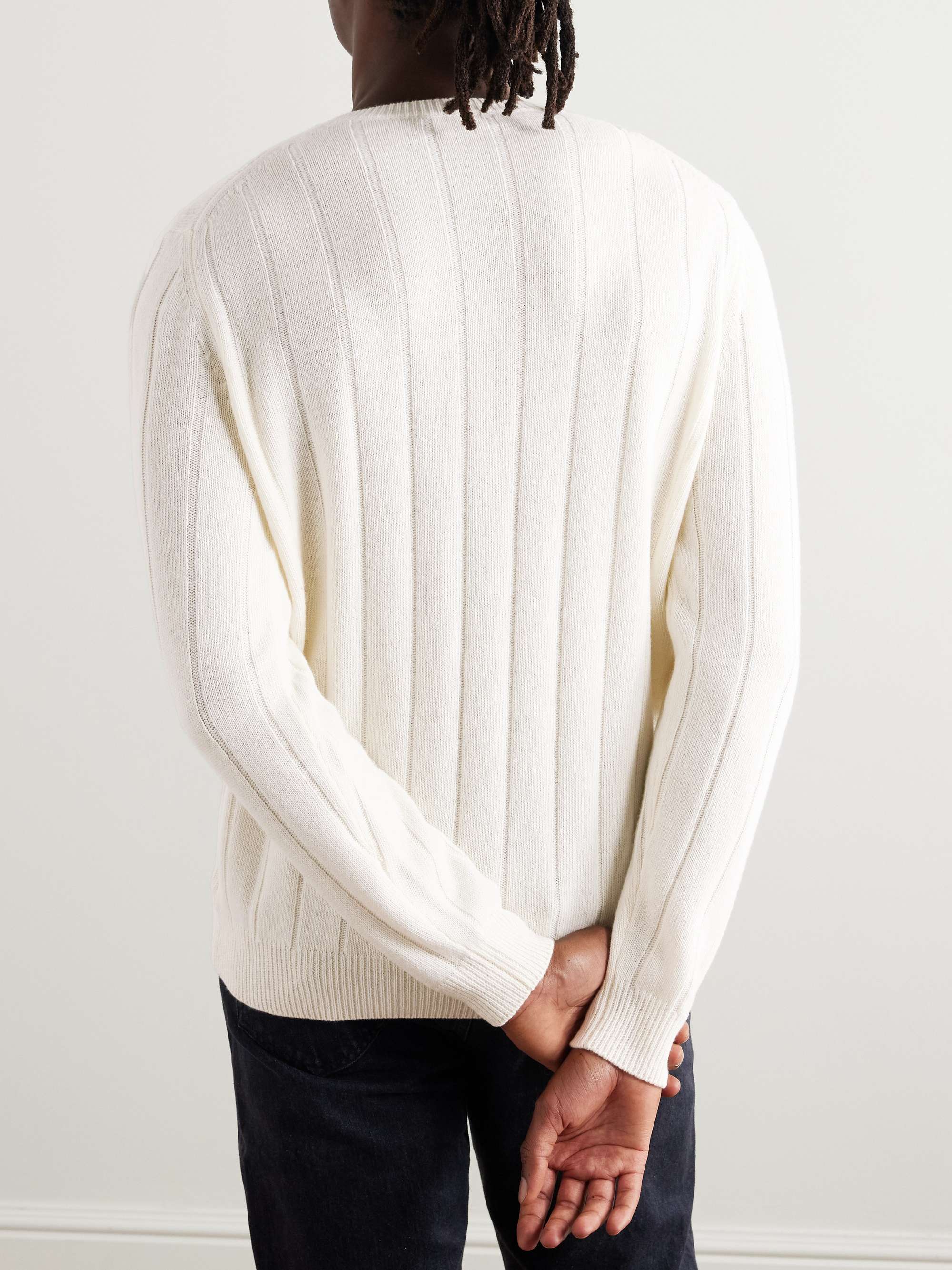 Zanone Ribbed Wool and Cashmere-Blend Sweater view