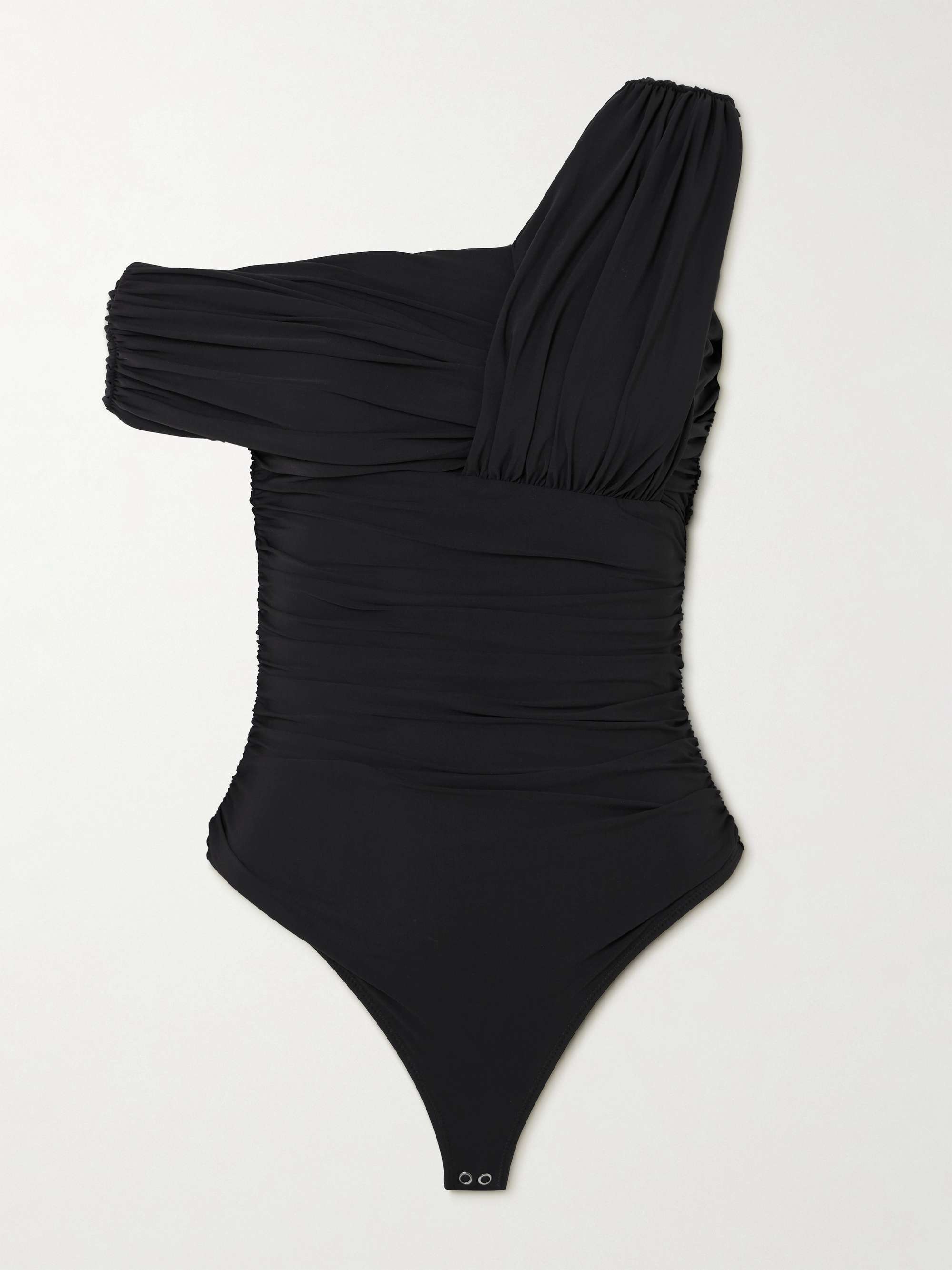 Etienne off-the-shoulder ruched stretch-jersey thong bodysuit view