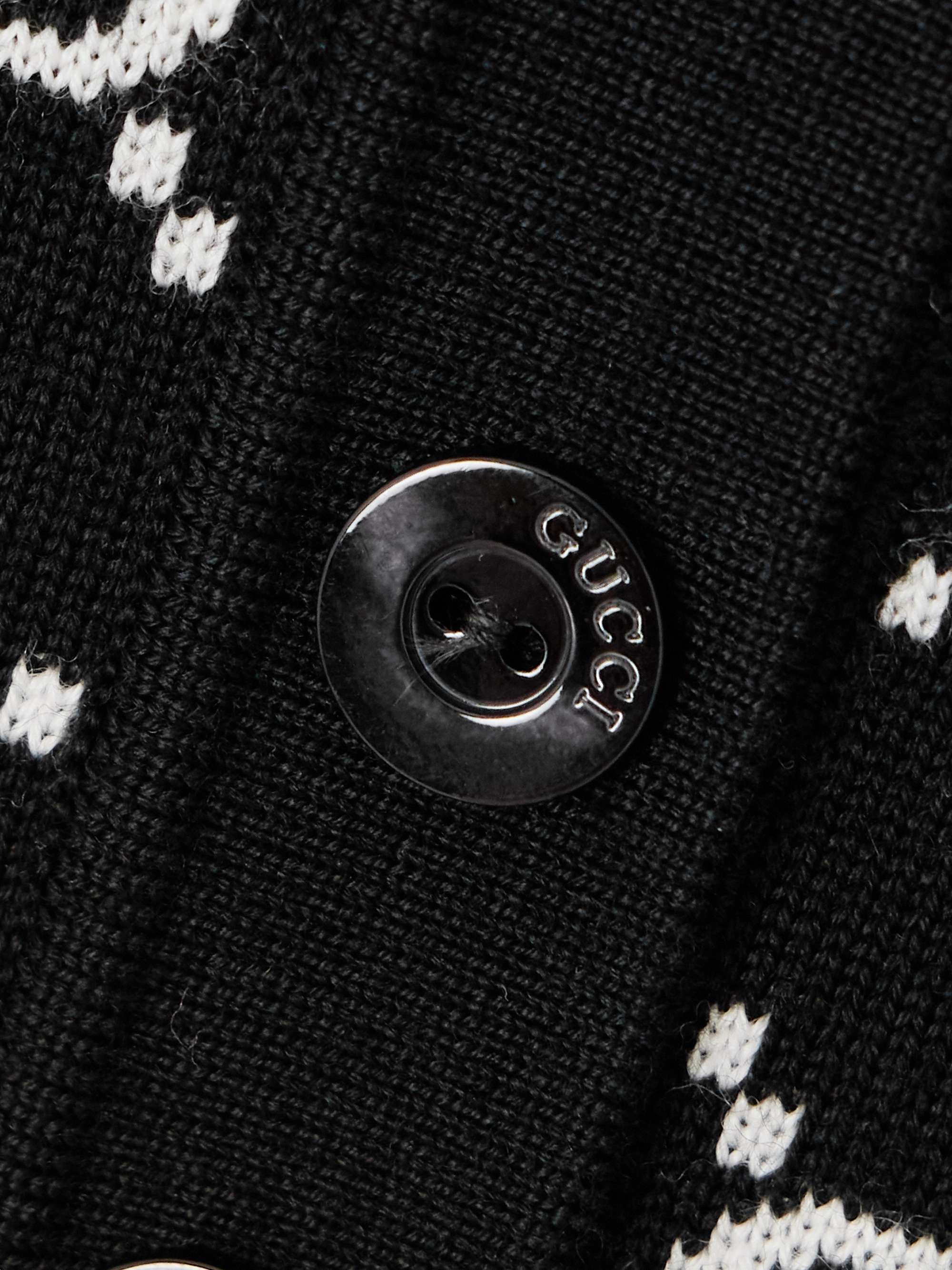 Reversible logo-jacquard wool-blend polo shirt view