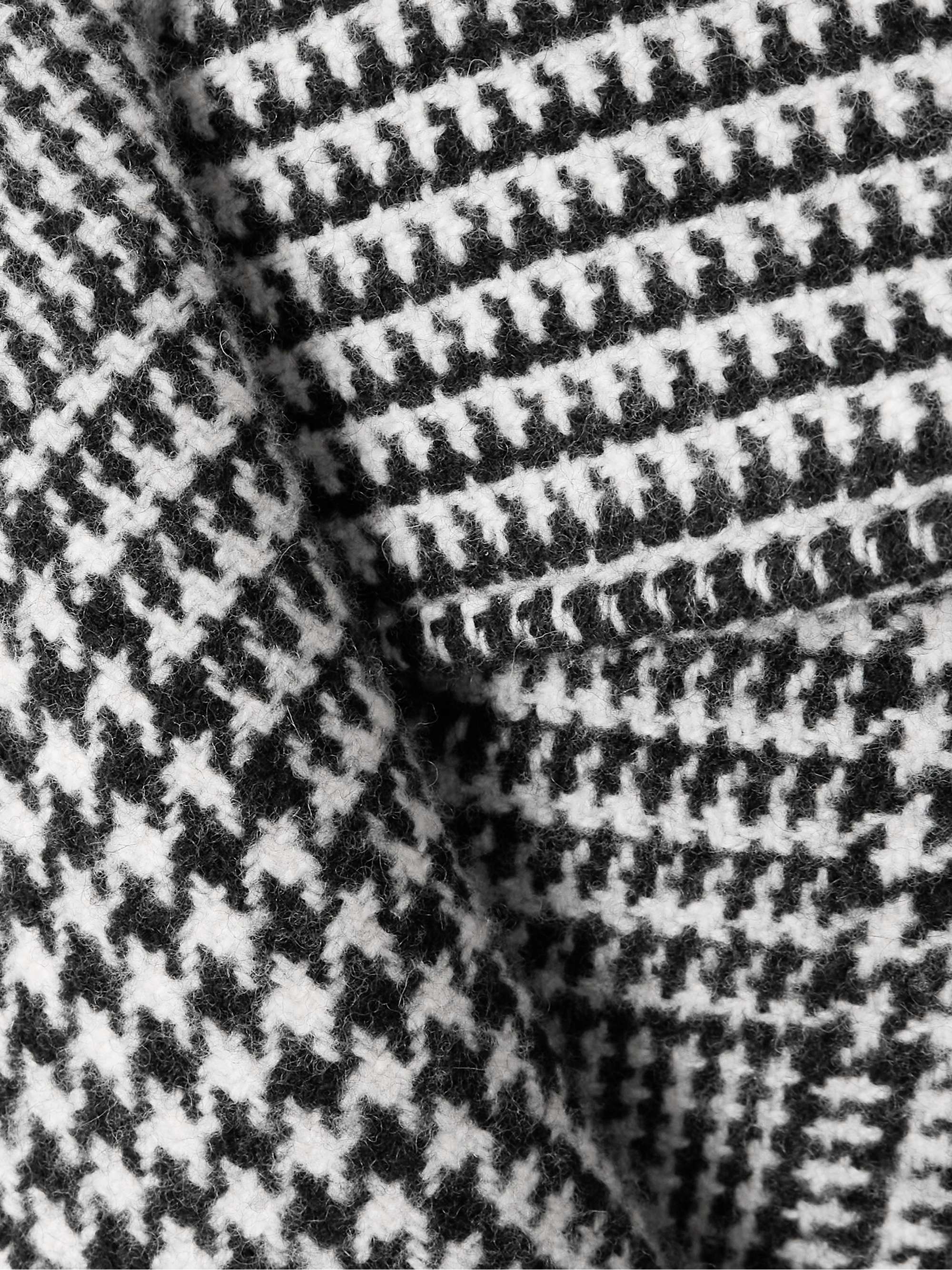 Double-breasted belted Prince of Wales checked wool-blend trench coat view