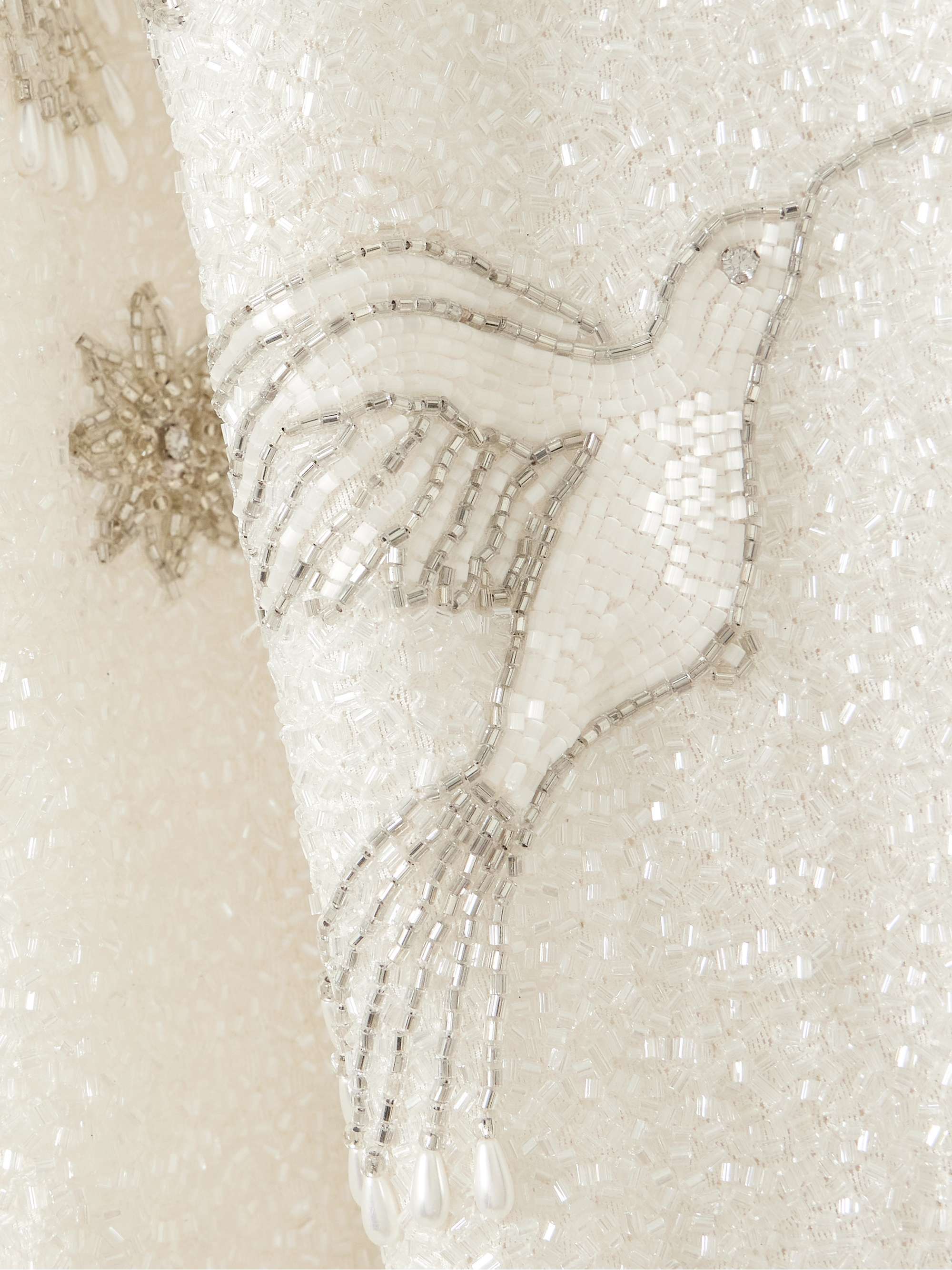 Hummingbird embellished beaded stretch-tulle gown view