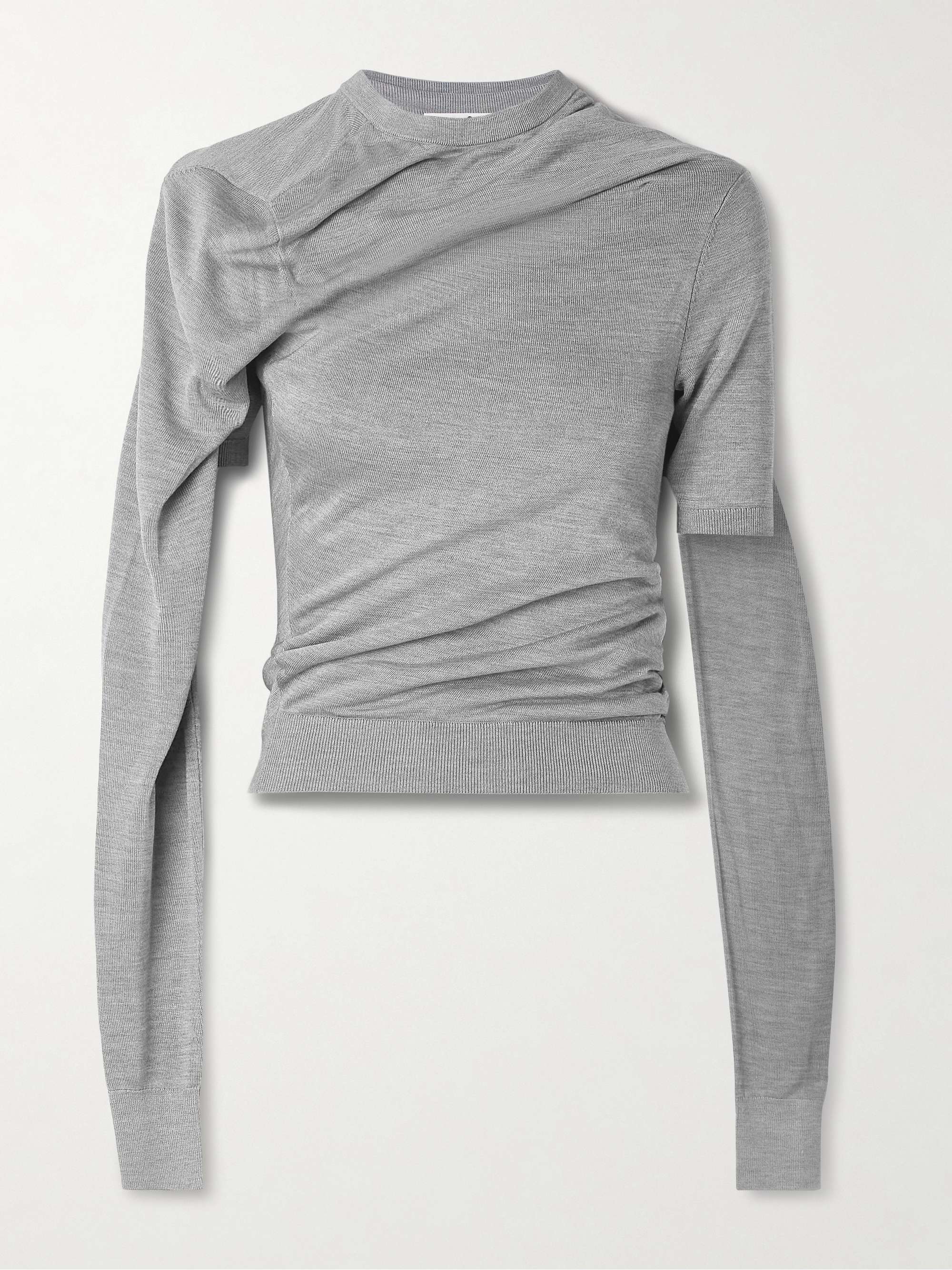 Layered silk-jersey top view