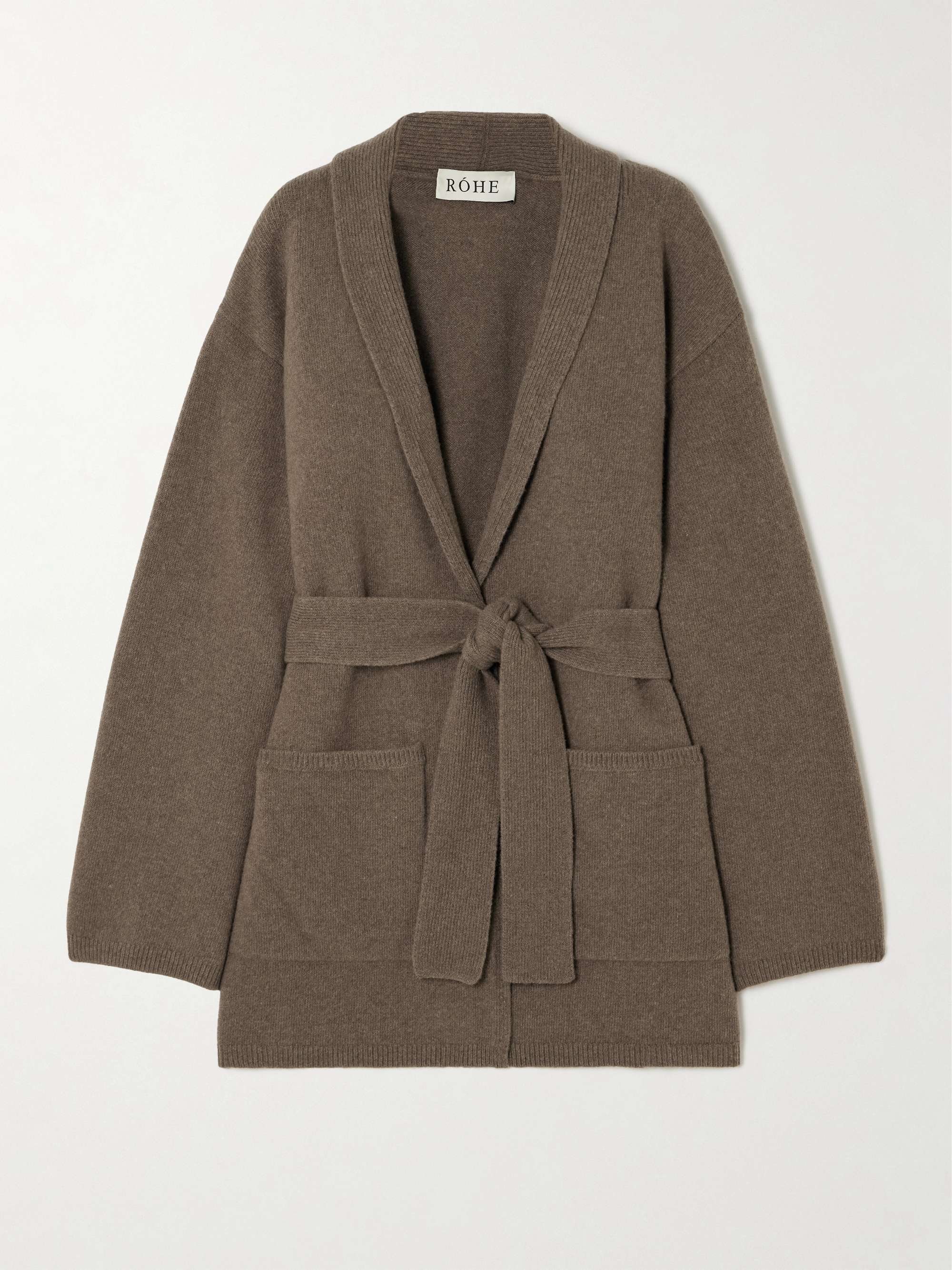 Belted wool-blend cardigan view