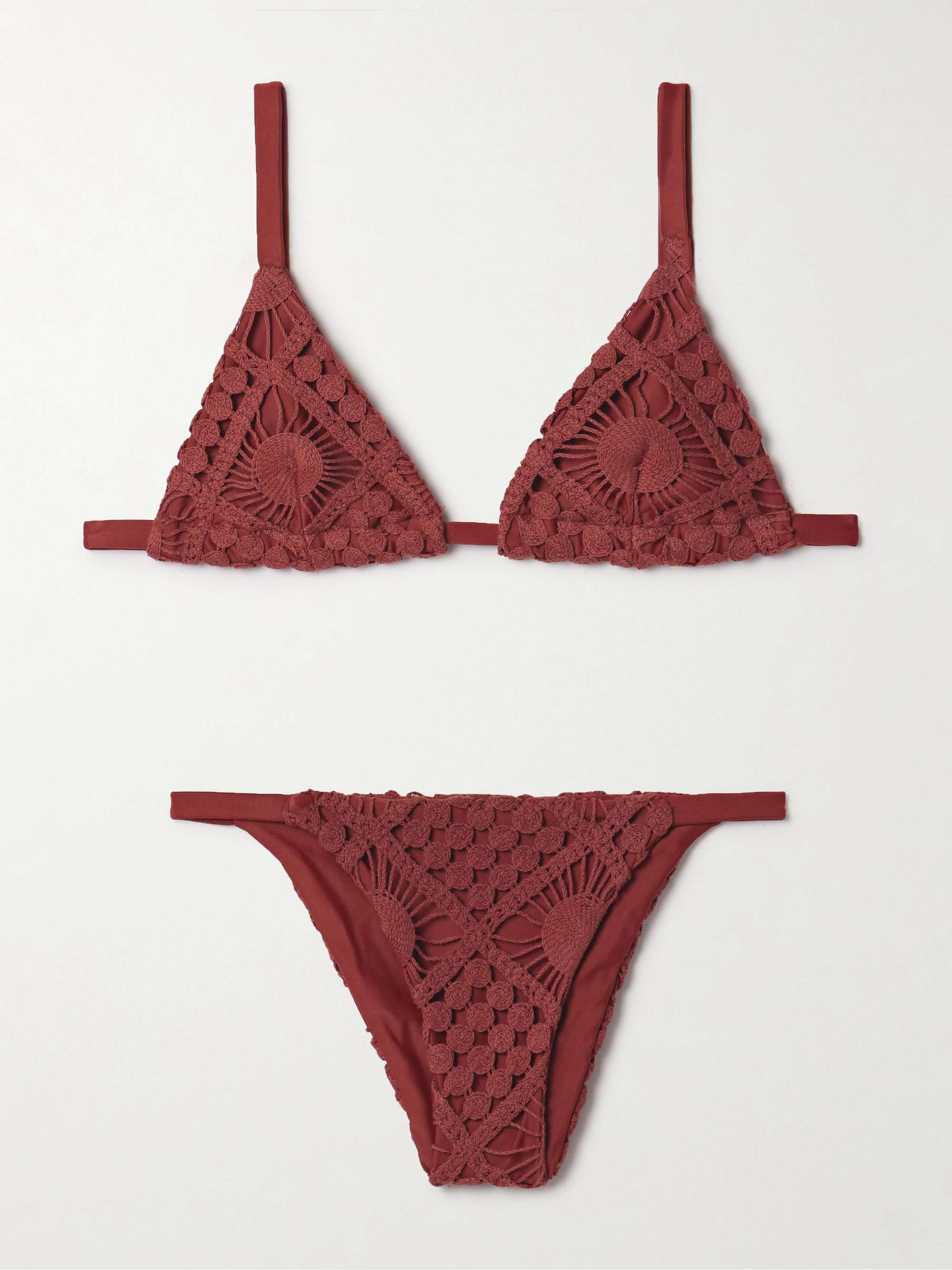 Sun crocheted cotton triangle bikini view