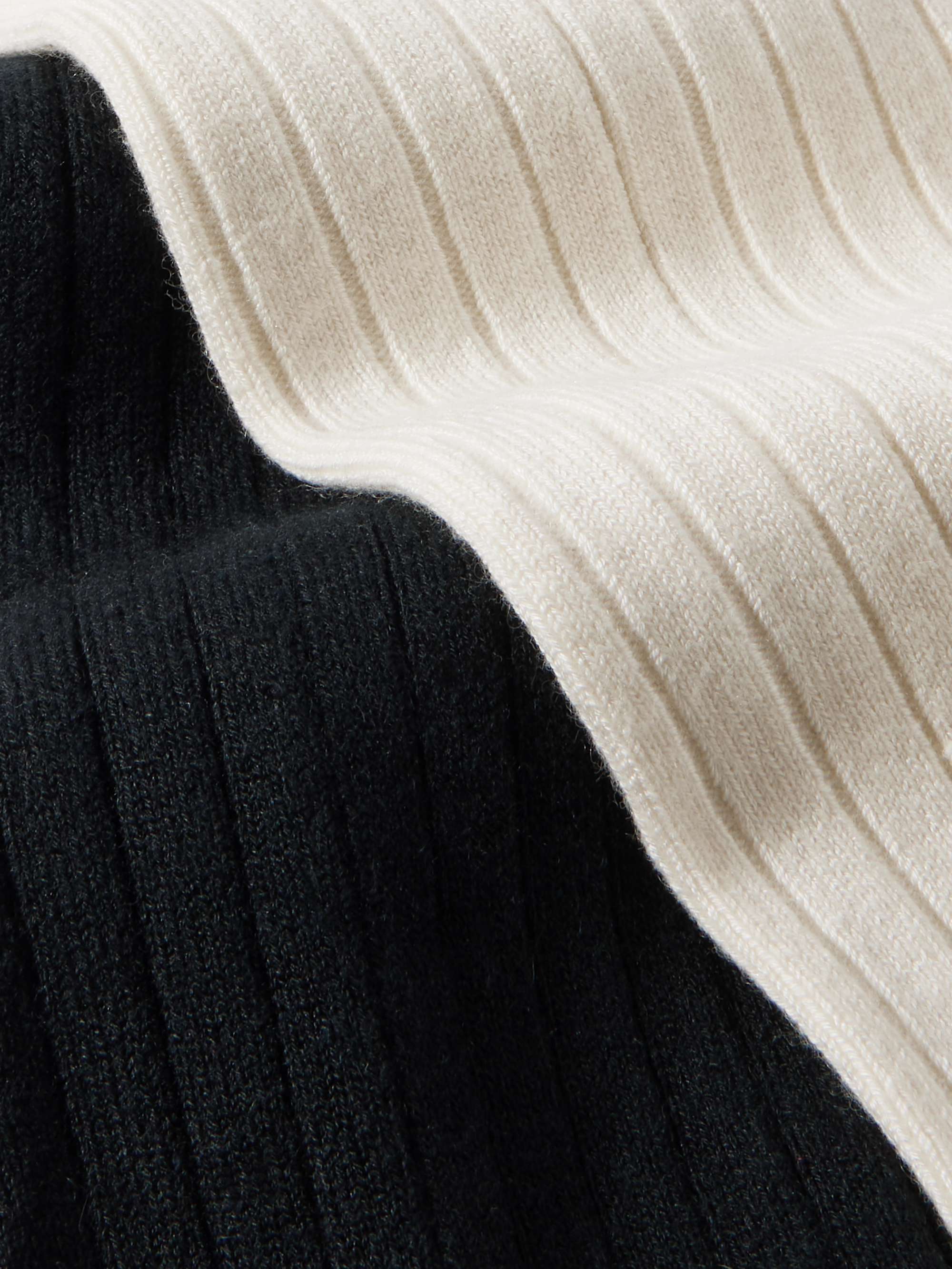 Antwerp set of two ribbed silk and cashmere-blend socks view