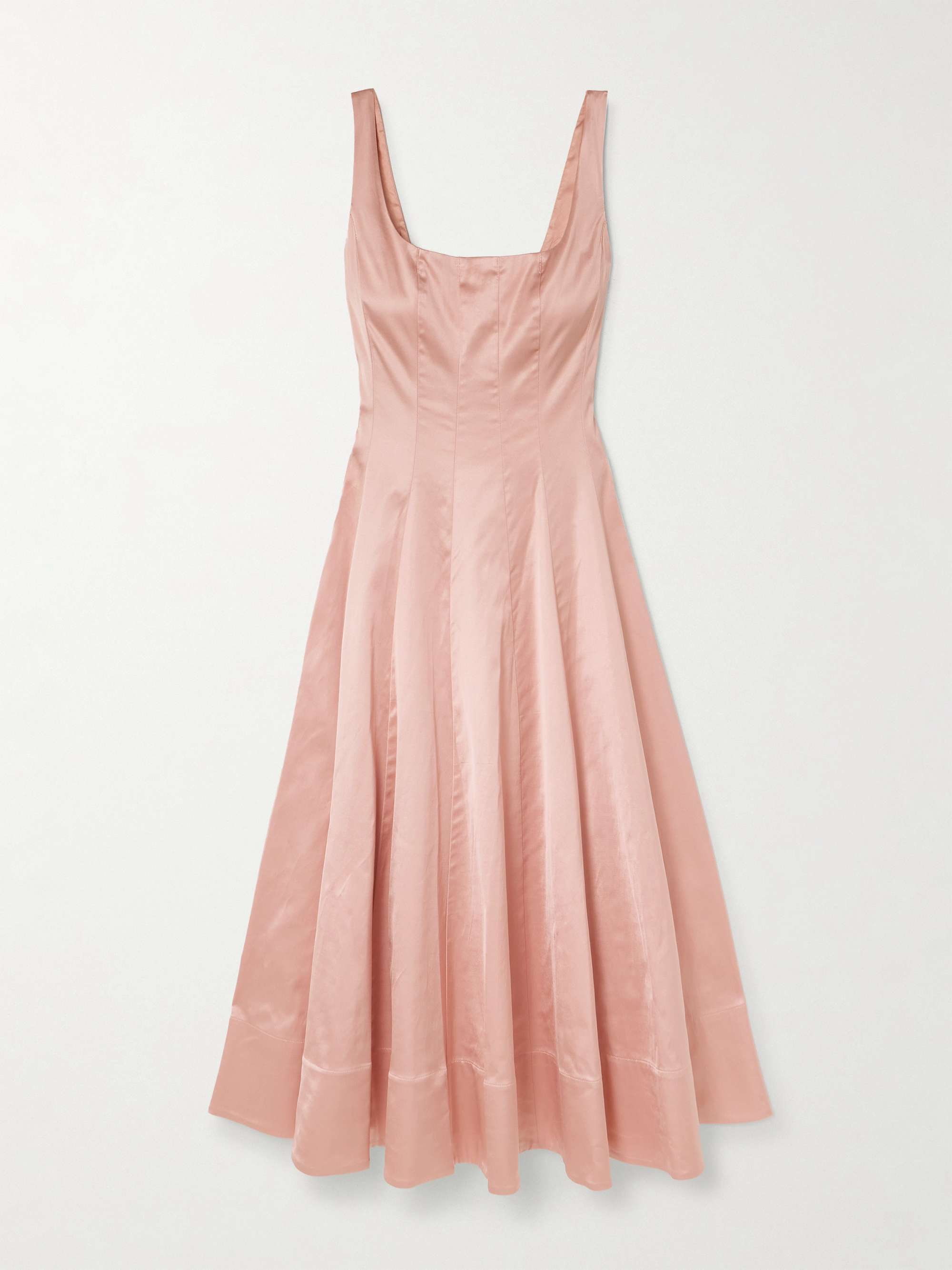 Wells pleated satin midi dress view