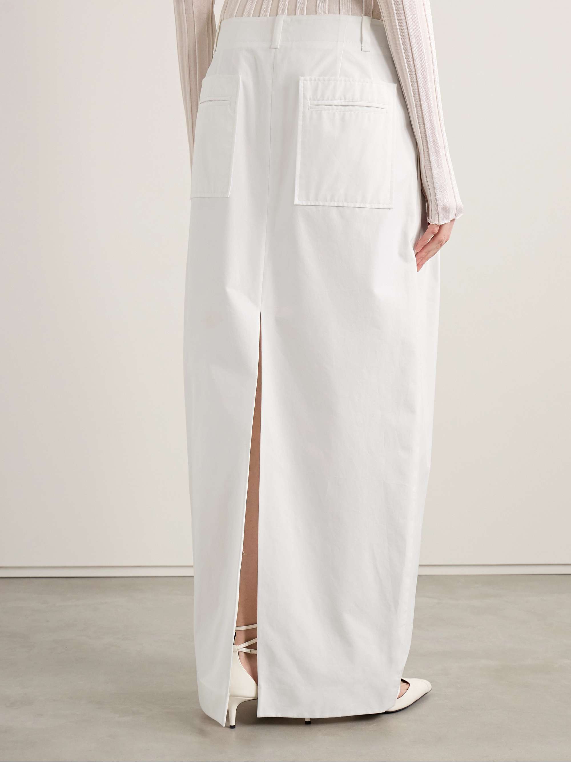 Lucian pleated cotton-poplin maxi skirt view