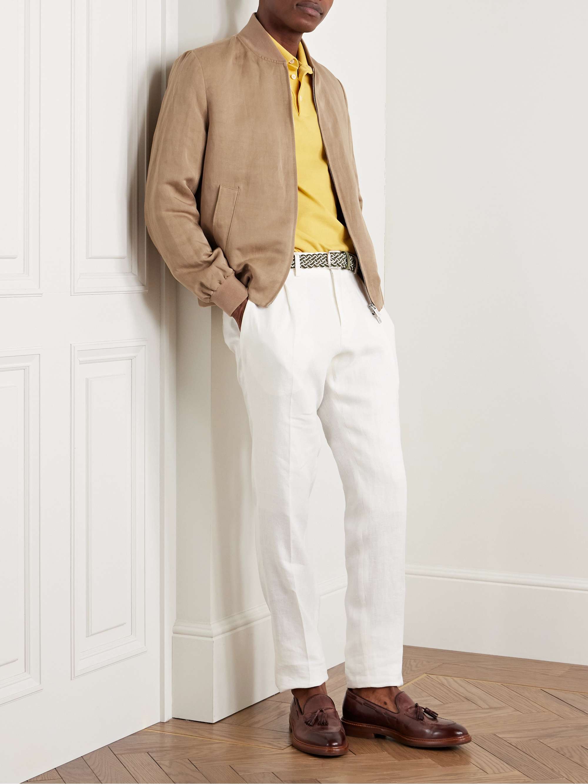 Lyocell and Linen-Blend Bomber Jacket view