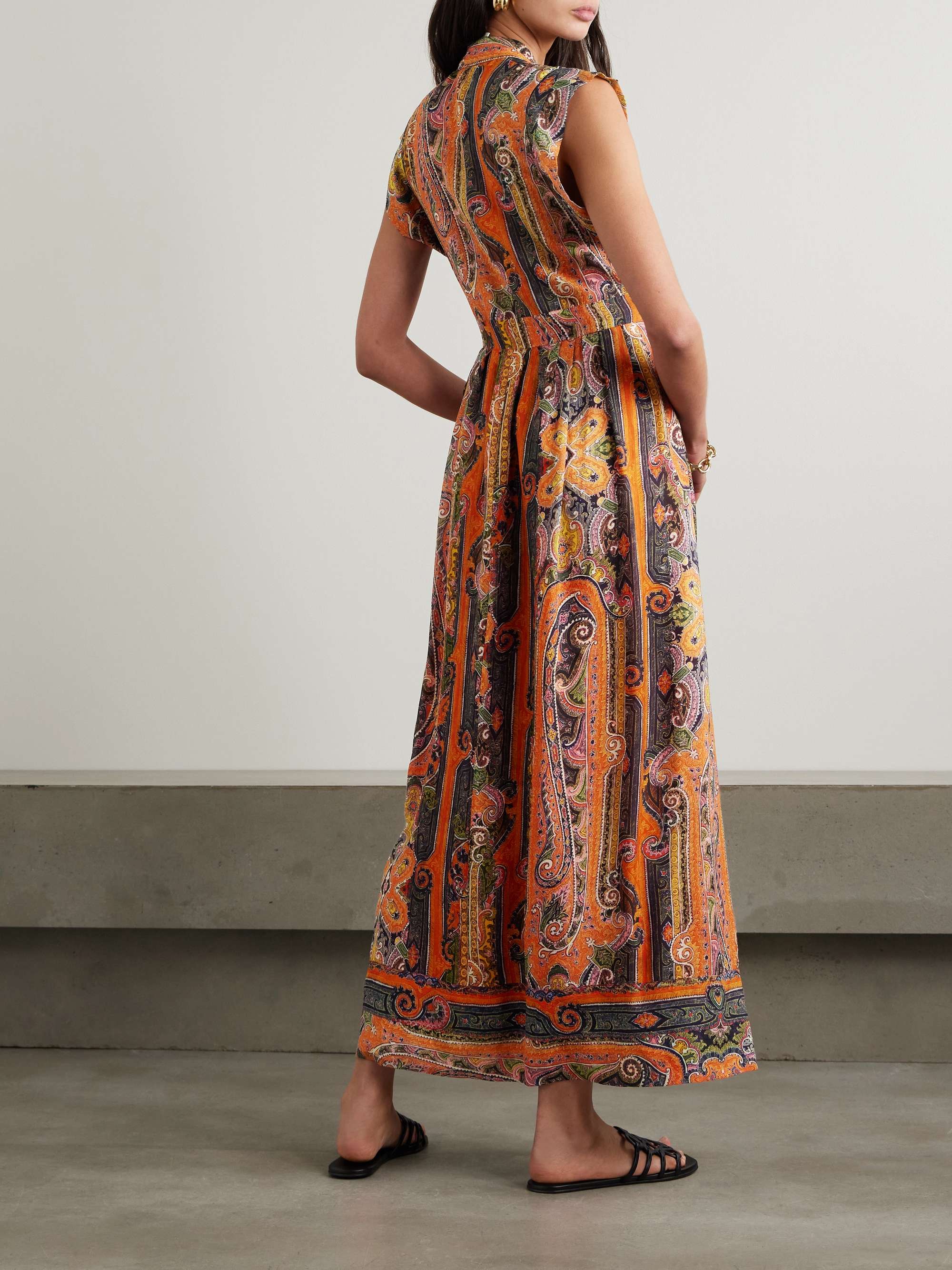 Melissa belted paisley-print silk maxi dress view