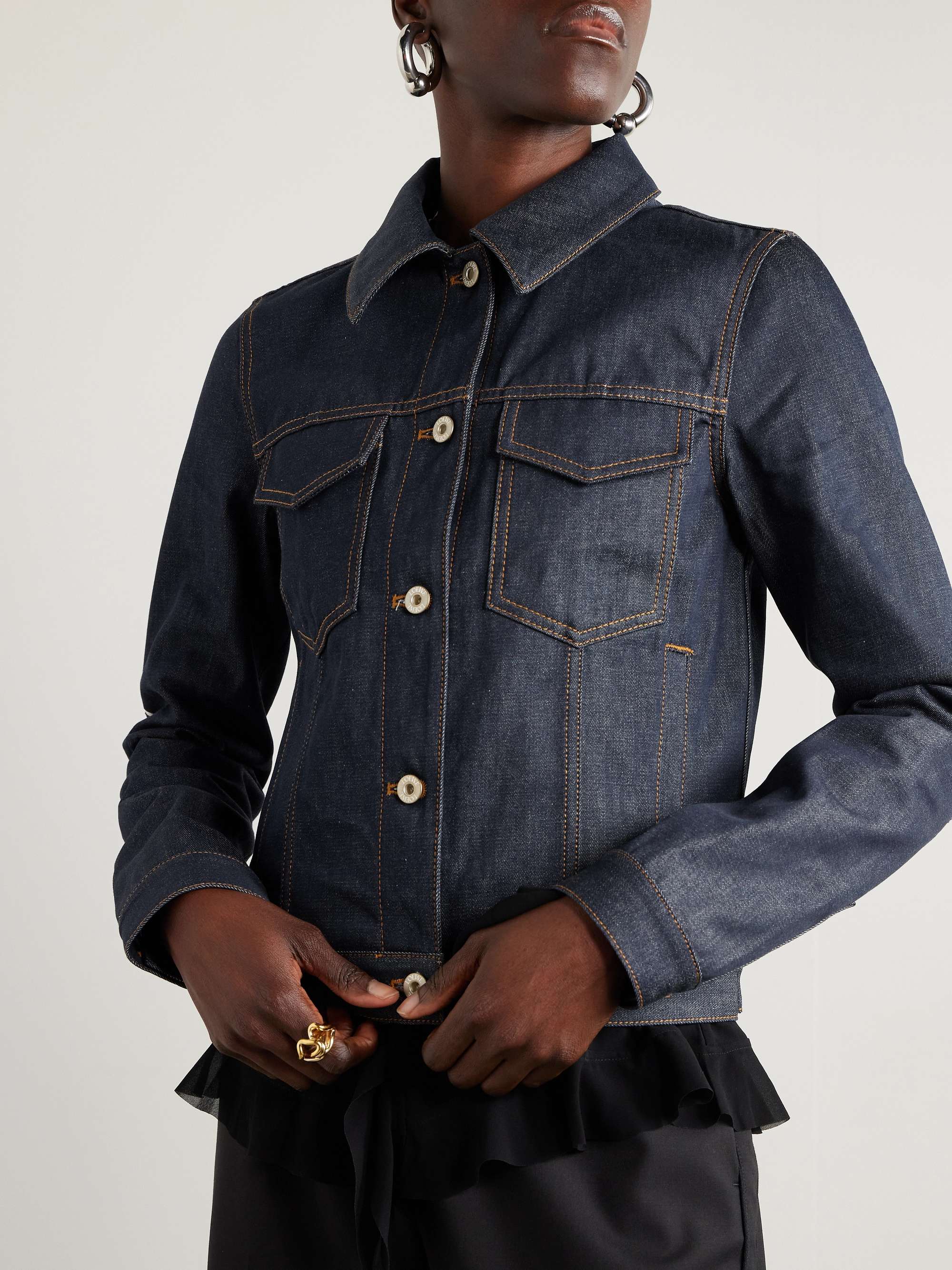 Anagram appliquéd denim jacket view