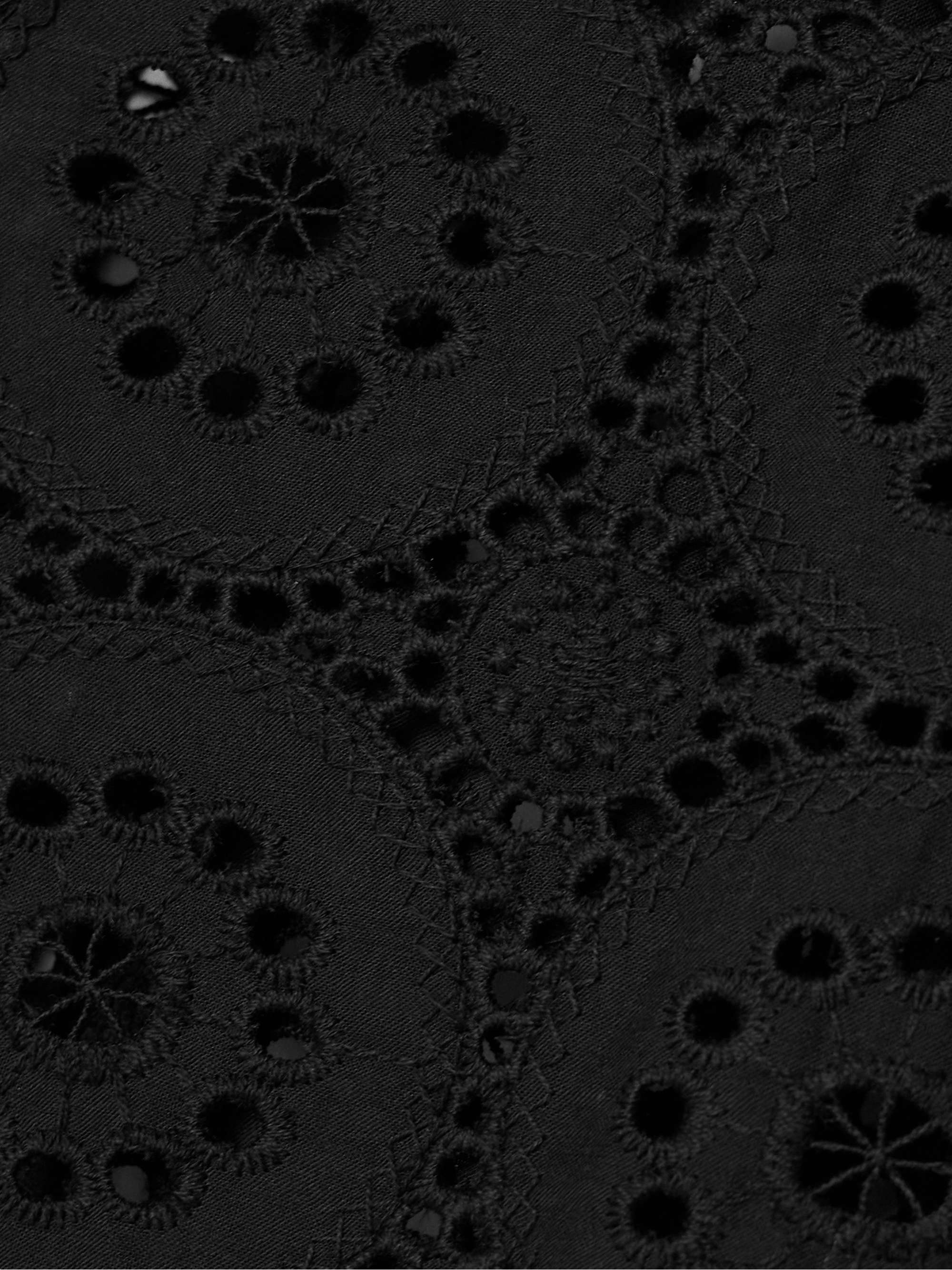 Cropped scalloped broderie anglaise cotton top view
