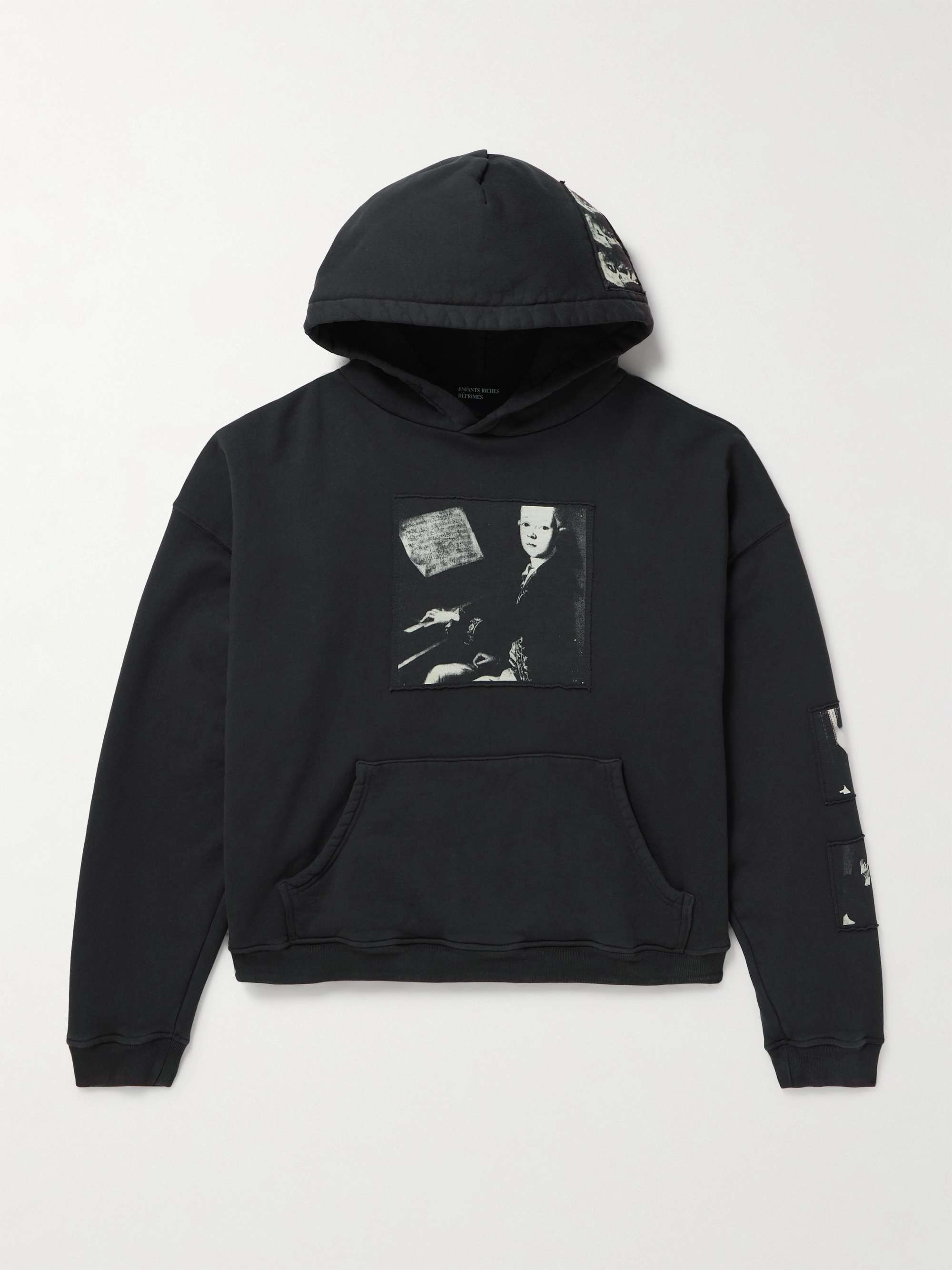 Printed Patchwork Cotton-Jersey Hoodie view