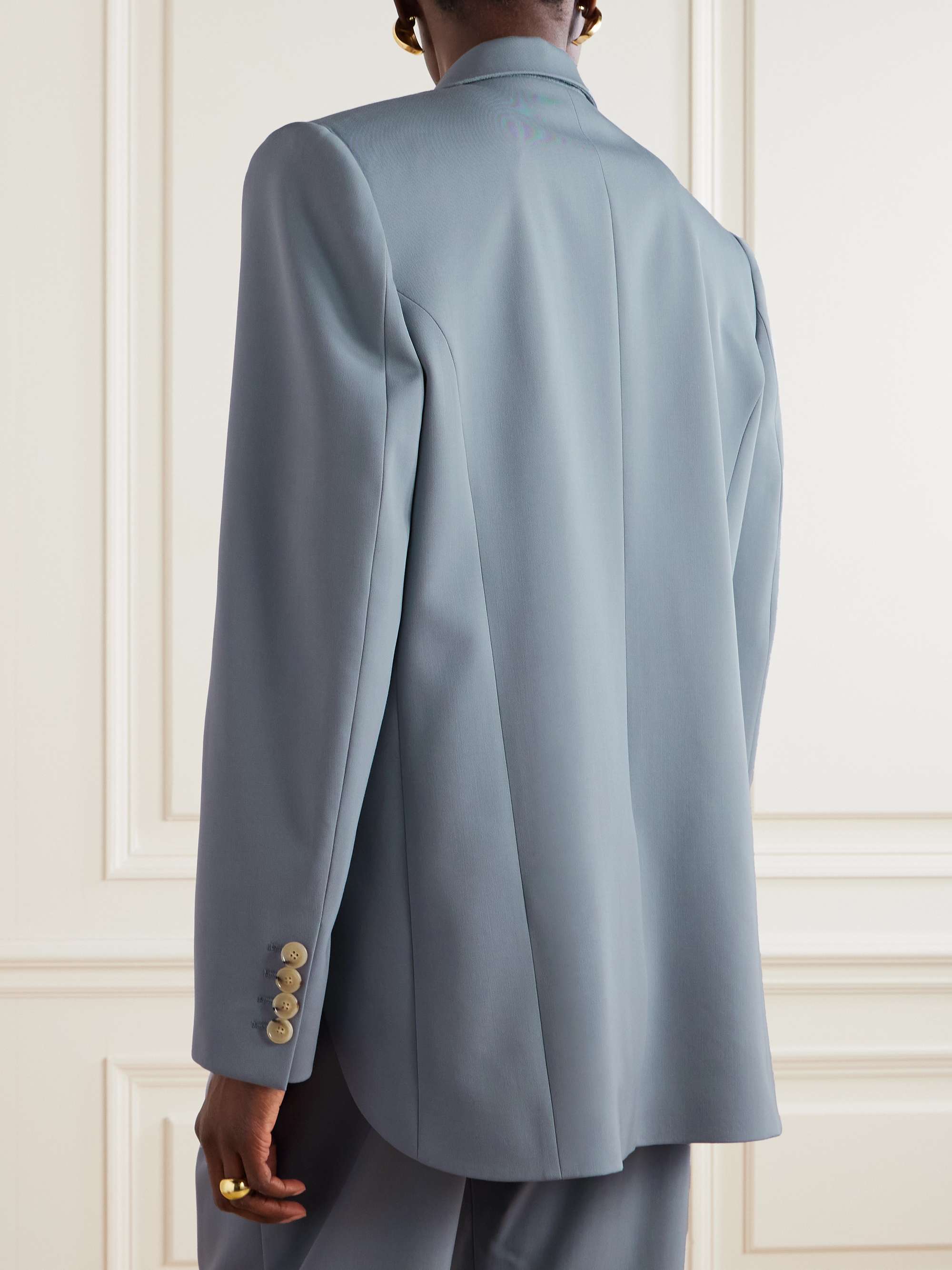 Cropped grain de poudre wool-blend blazer view